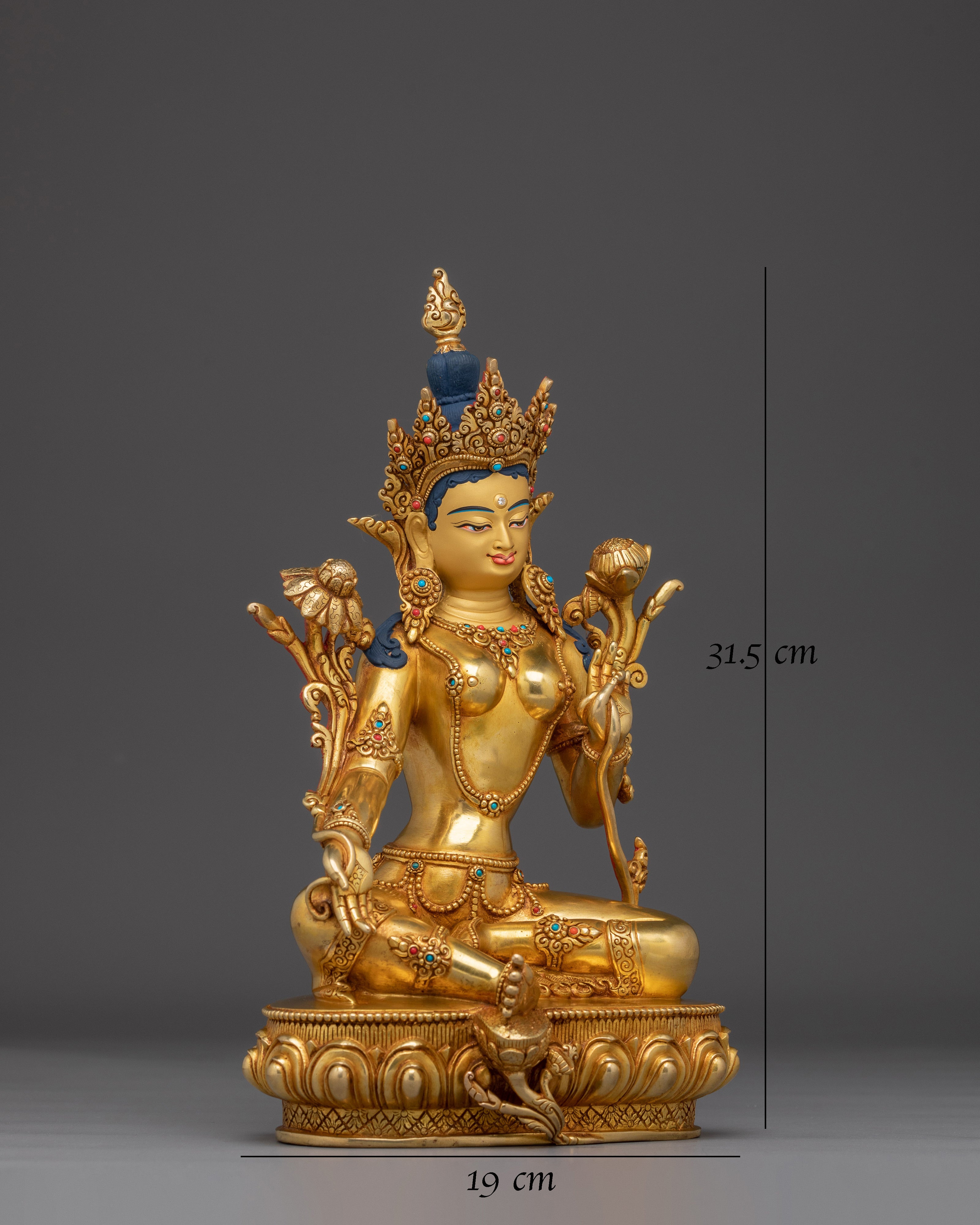 Divine Feminine Green Tara Goddess Sculpture