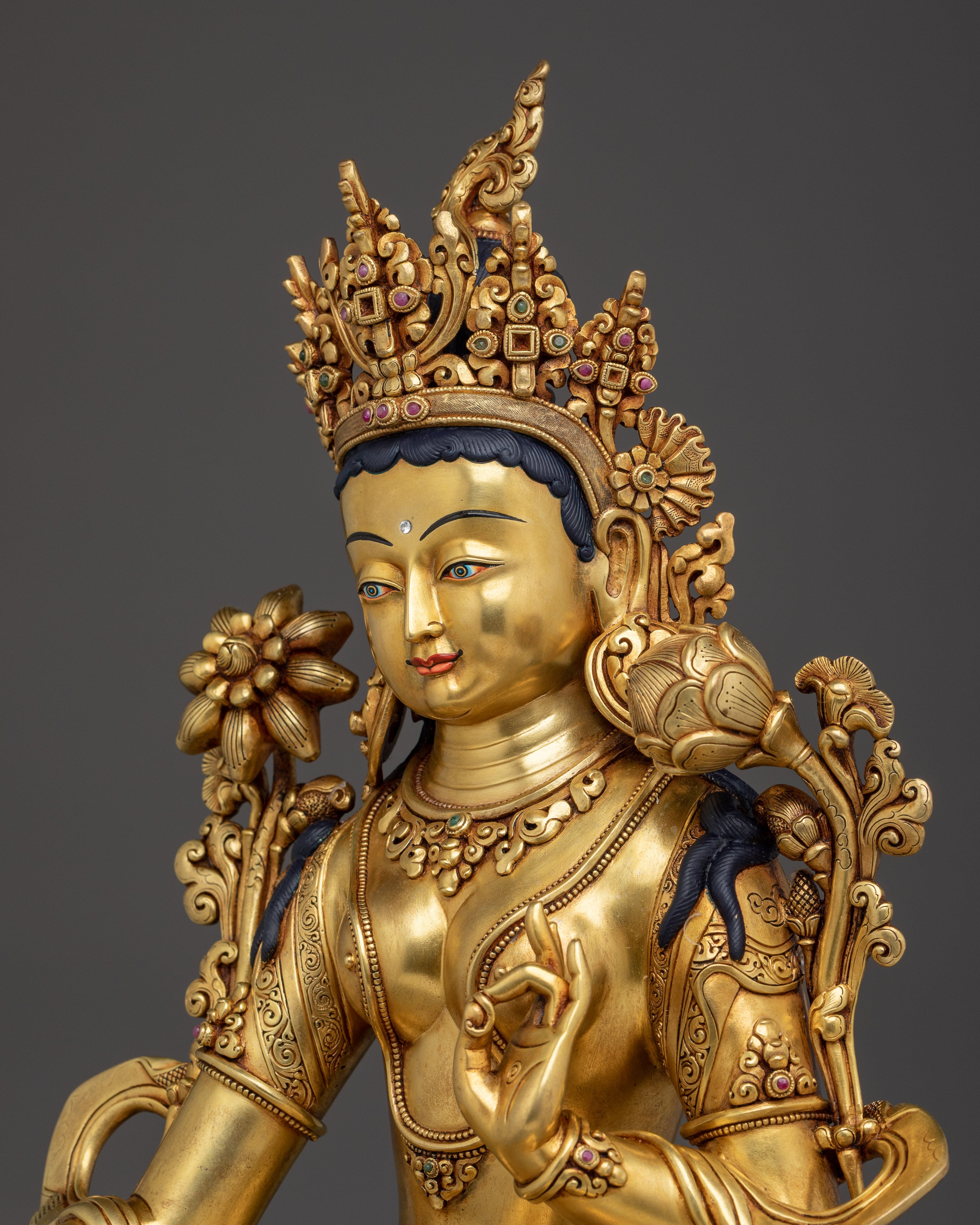 Green Tara Statue Goddess of Compassion | Healing and Protection Deity