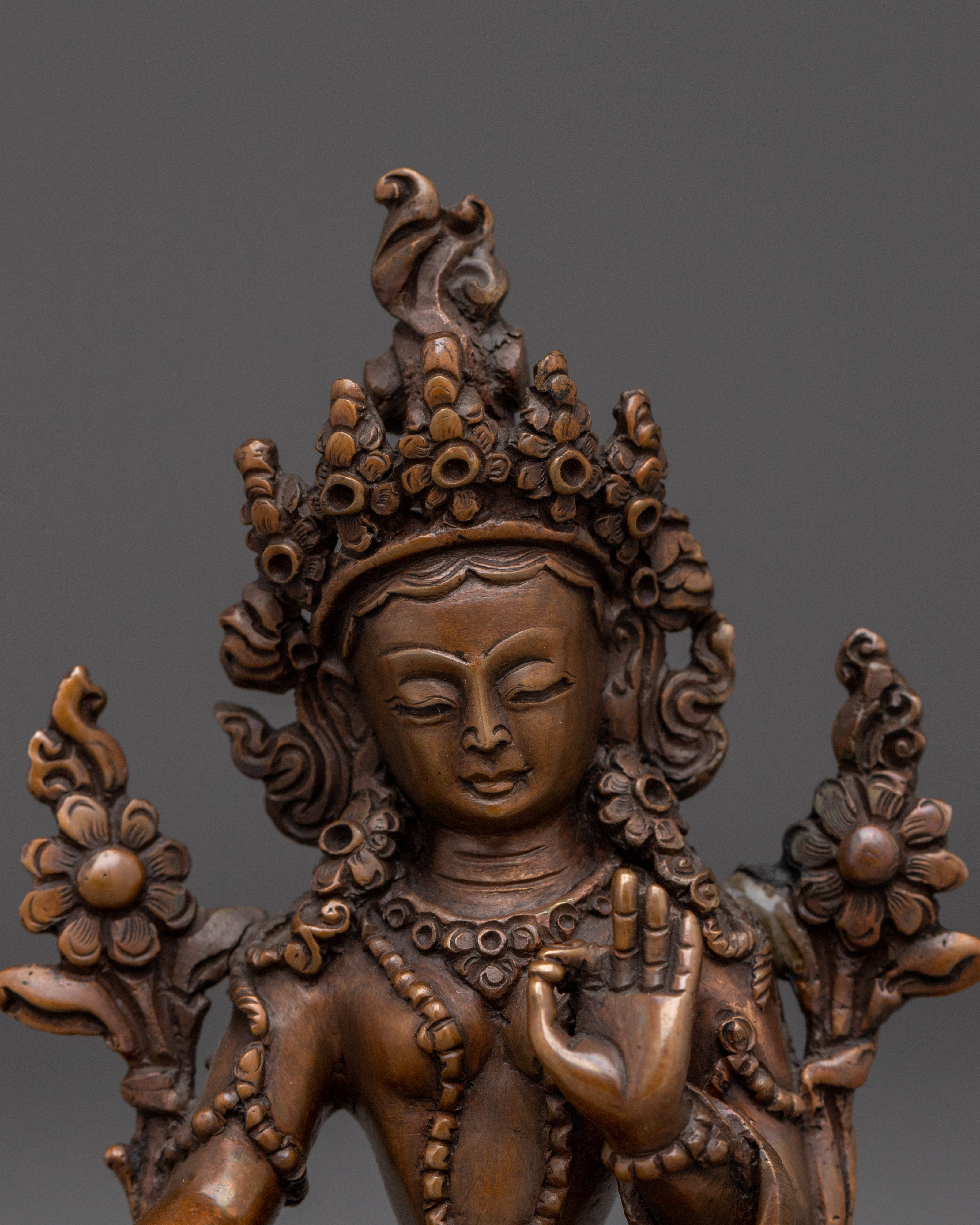 Handmade Nepalese Artwork of Green Tara | Goddess of compassion