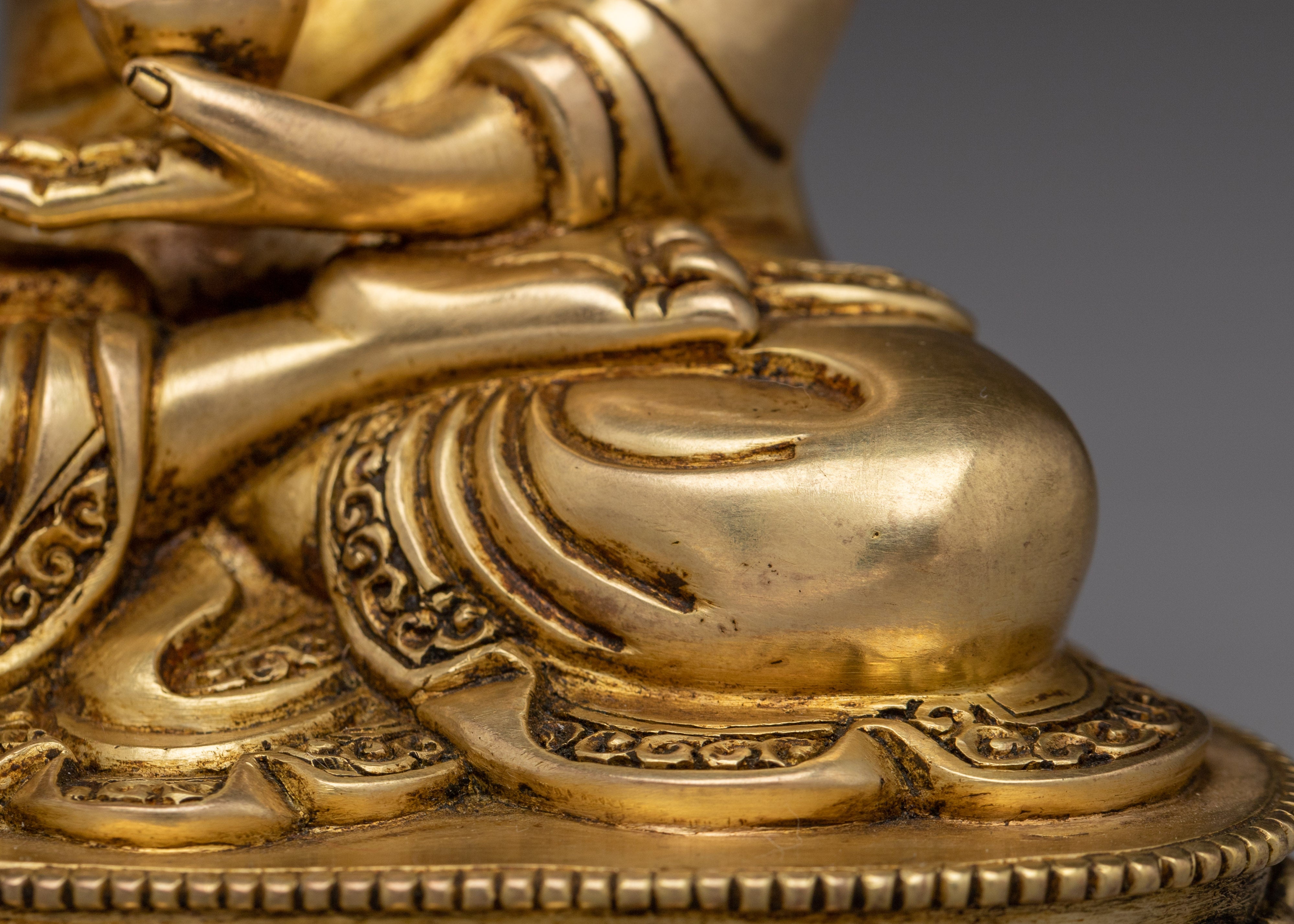 Golden Copper Shakyamuni Buddha Art | Perfect for Meditation and Altar Decor