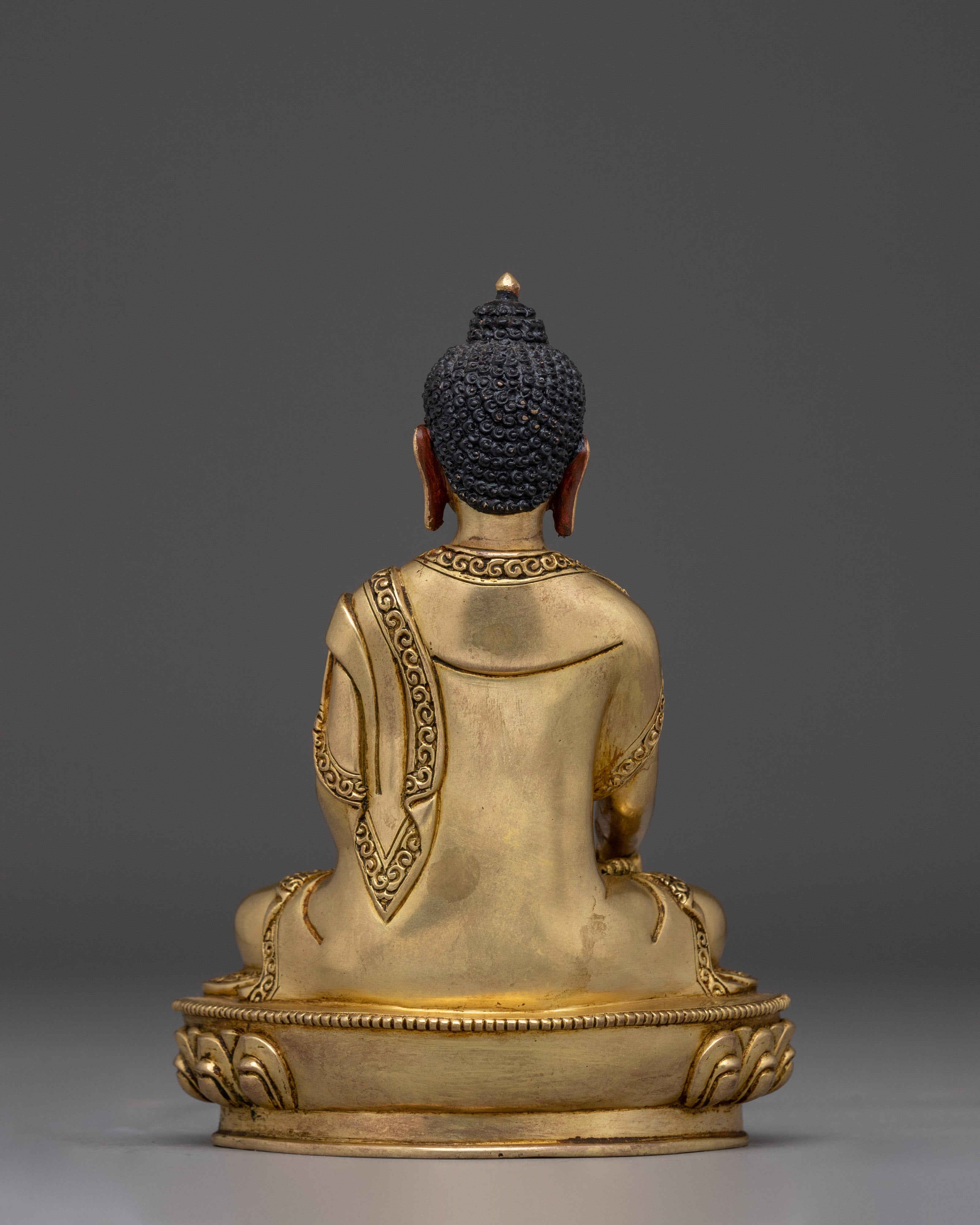 Golden Copper Shakyamuni Buddha Art | Perfect for Meditation and Altar Decor