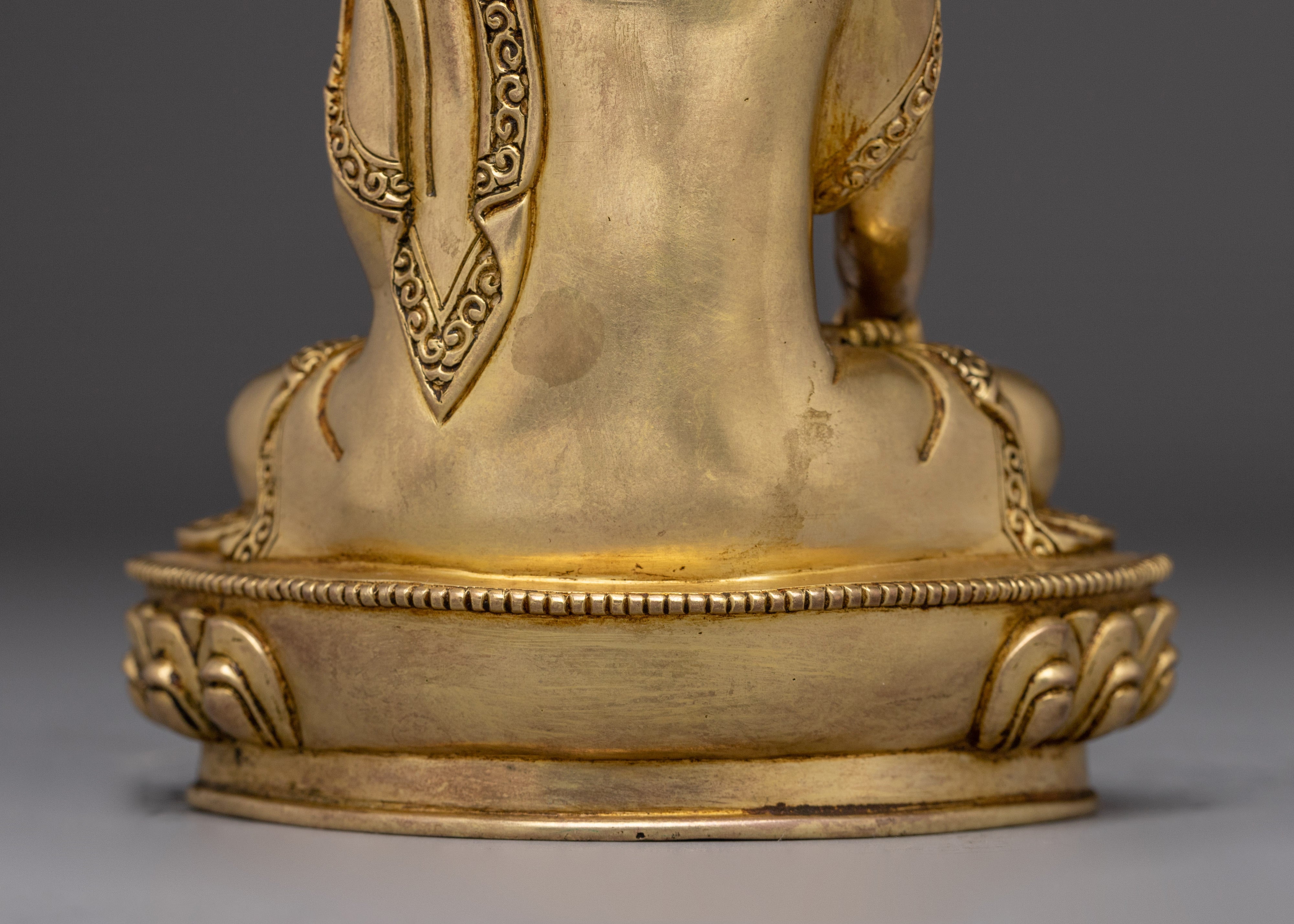 Golden Copper Shakyamuni Buddha Art | Perfect for Meditation and Altar Decor