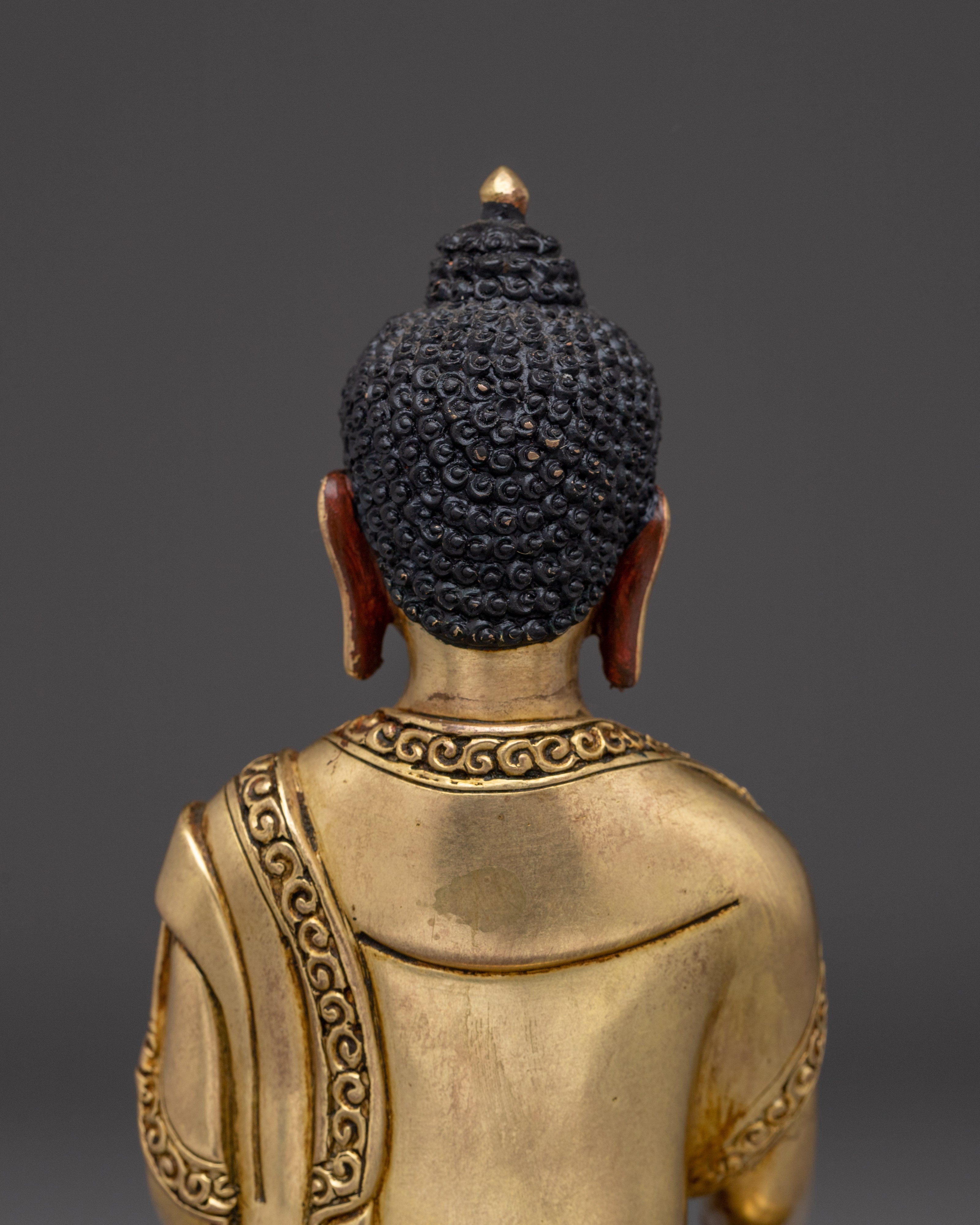 Golden Copper Shakyamuni Buddha Art | Perfect for Meditation and Altar Decor