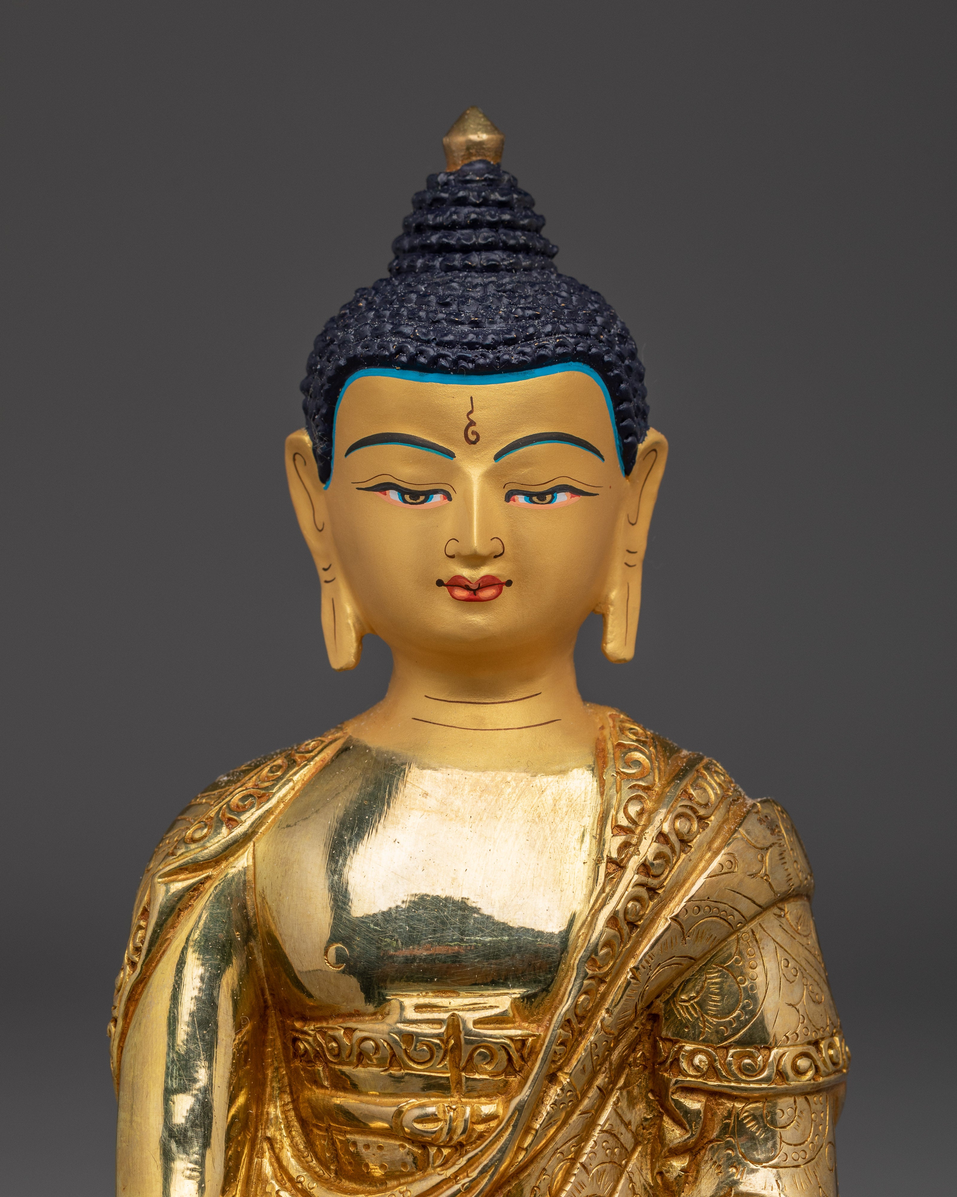 Radiant Golden Statue of Shakyamuni Buddha | Gautama Buddha Sculpture