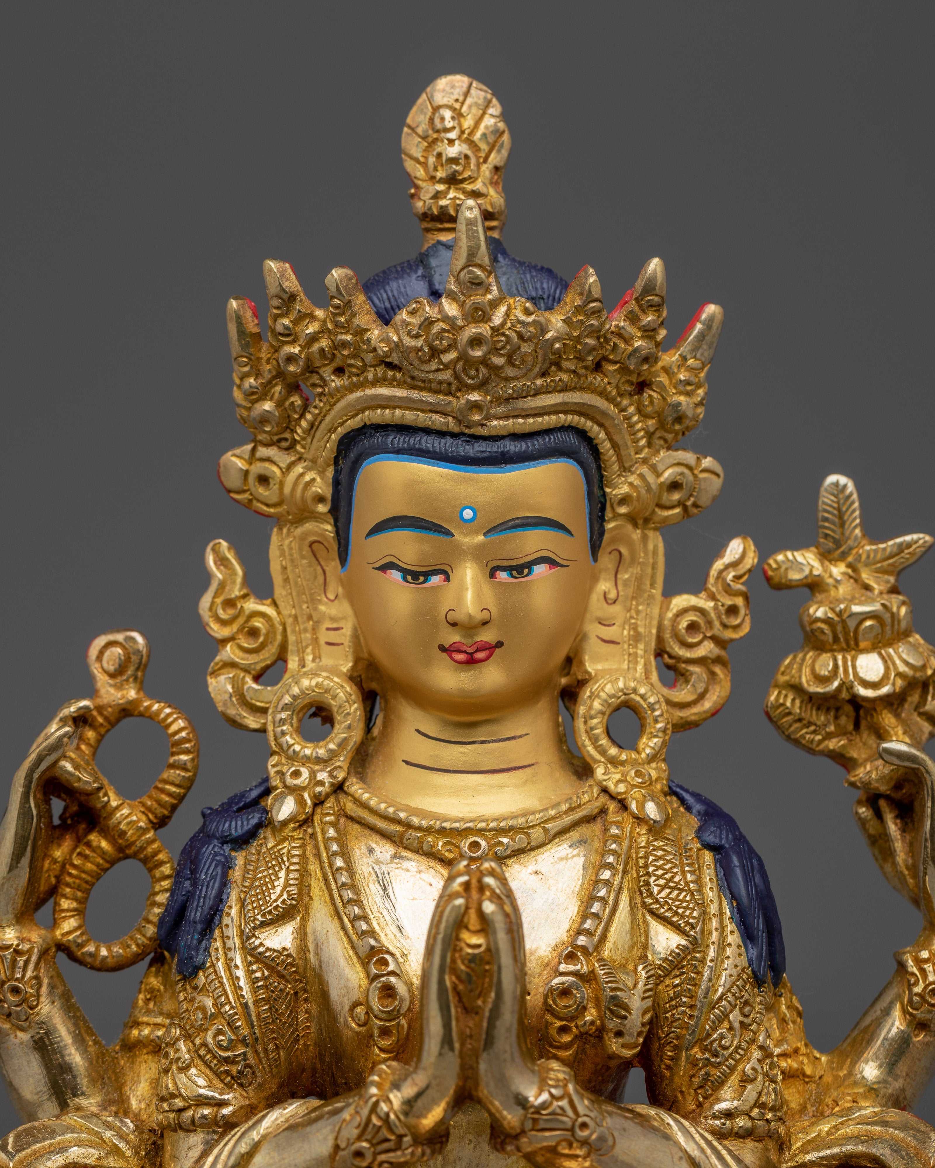 Four-Armed Chenresig Compassion Sculpture | Traditional Artwork