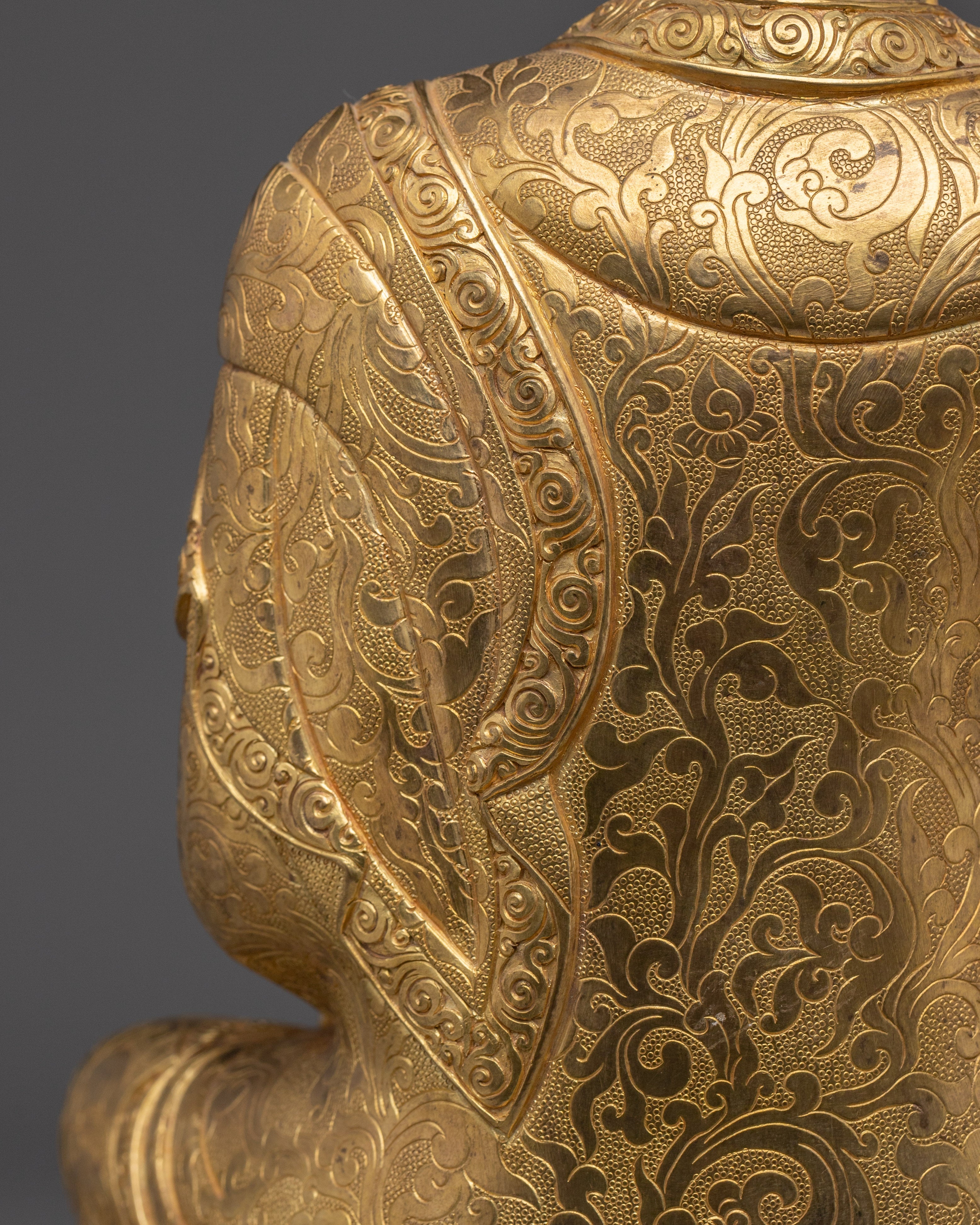 Buddhist Spiritual Icon Shakyamuni Buddha | Golden Handmade Statue