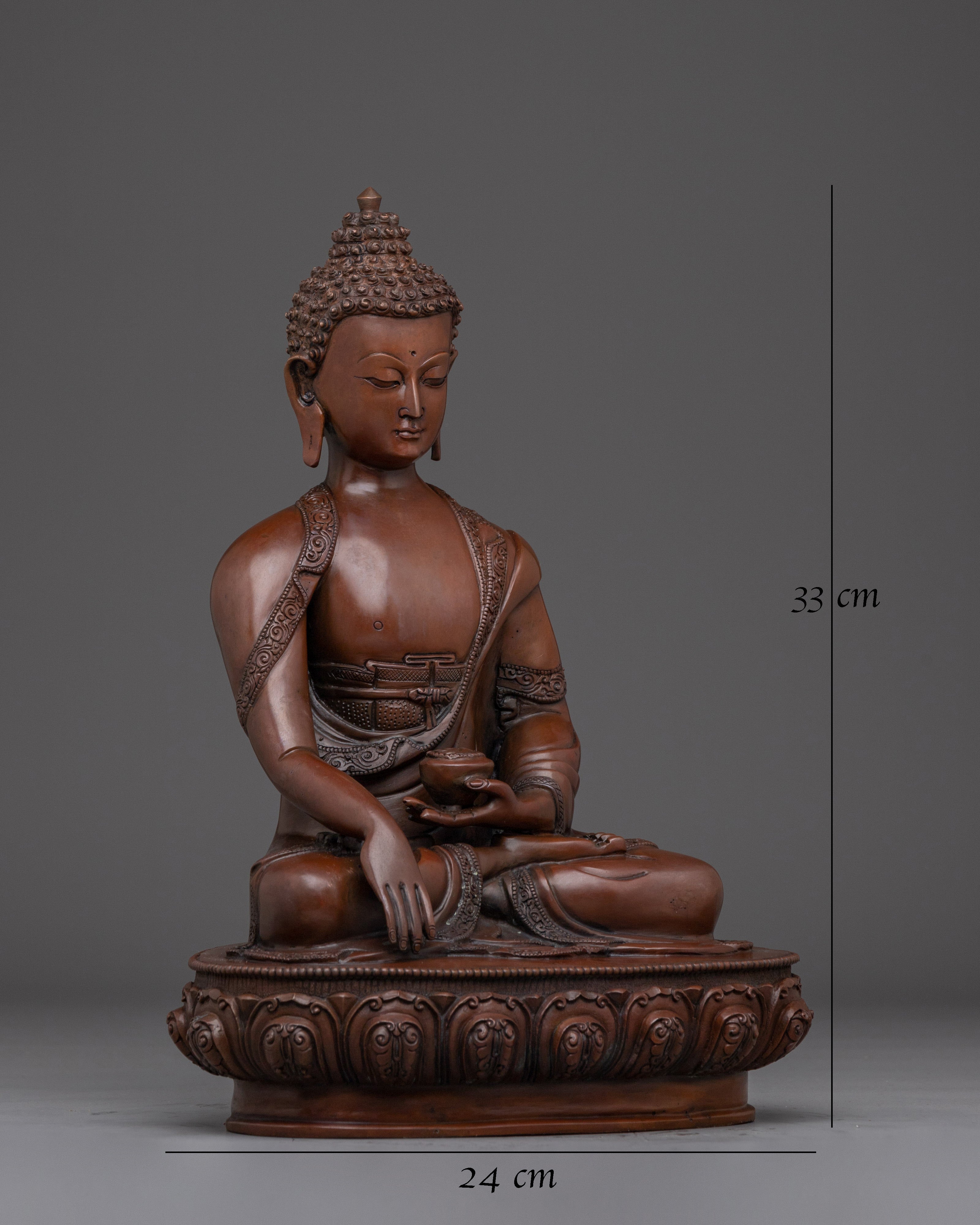 Oxidized Statue of Shakyamuni Buddha