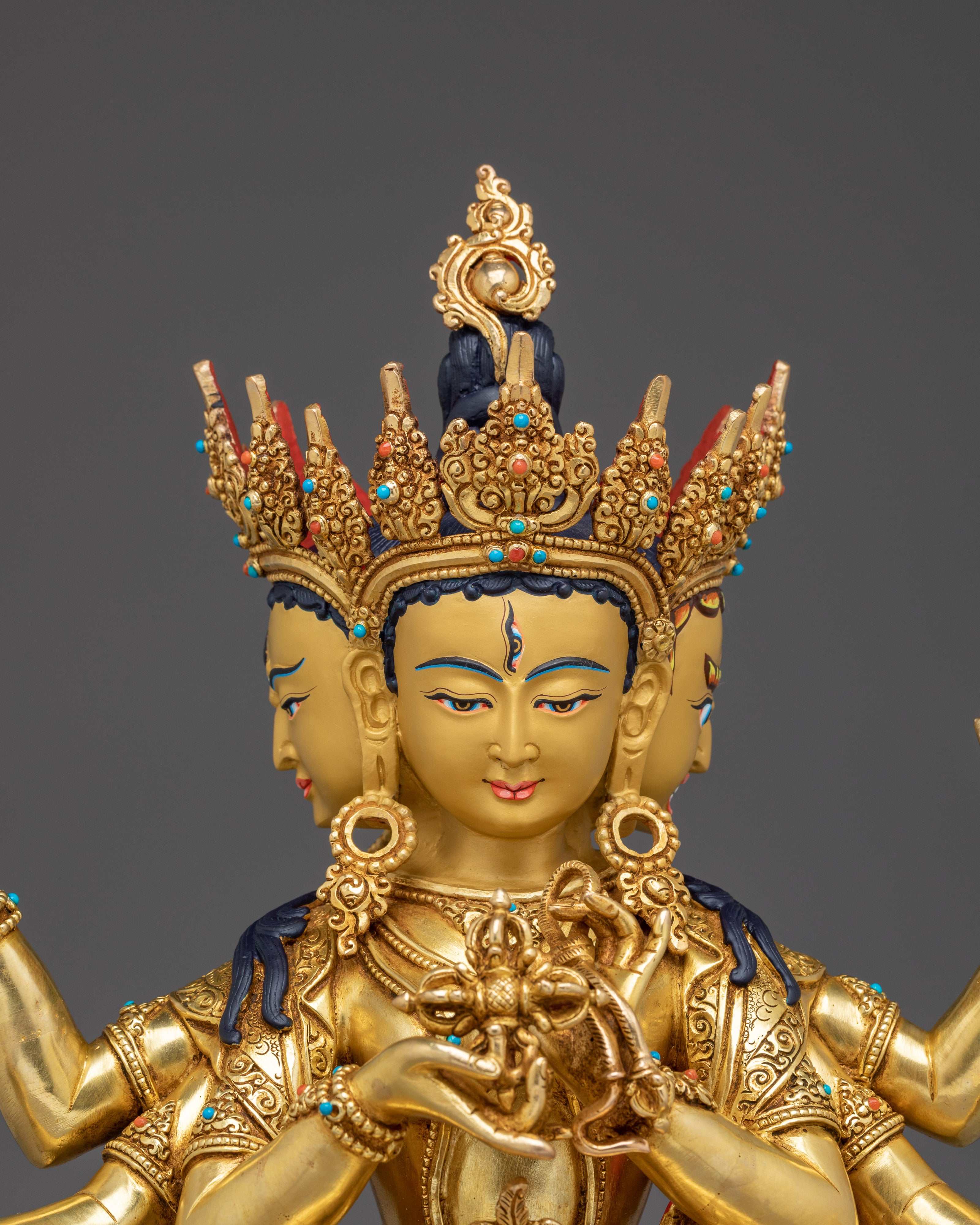 Longevity Goddess Namgyalma Golden Statue | Ushnishavijaya Artwork