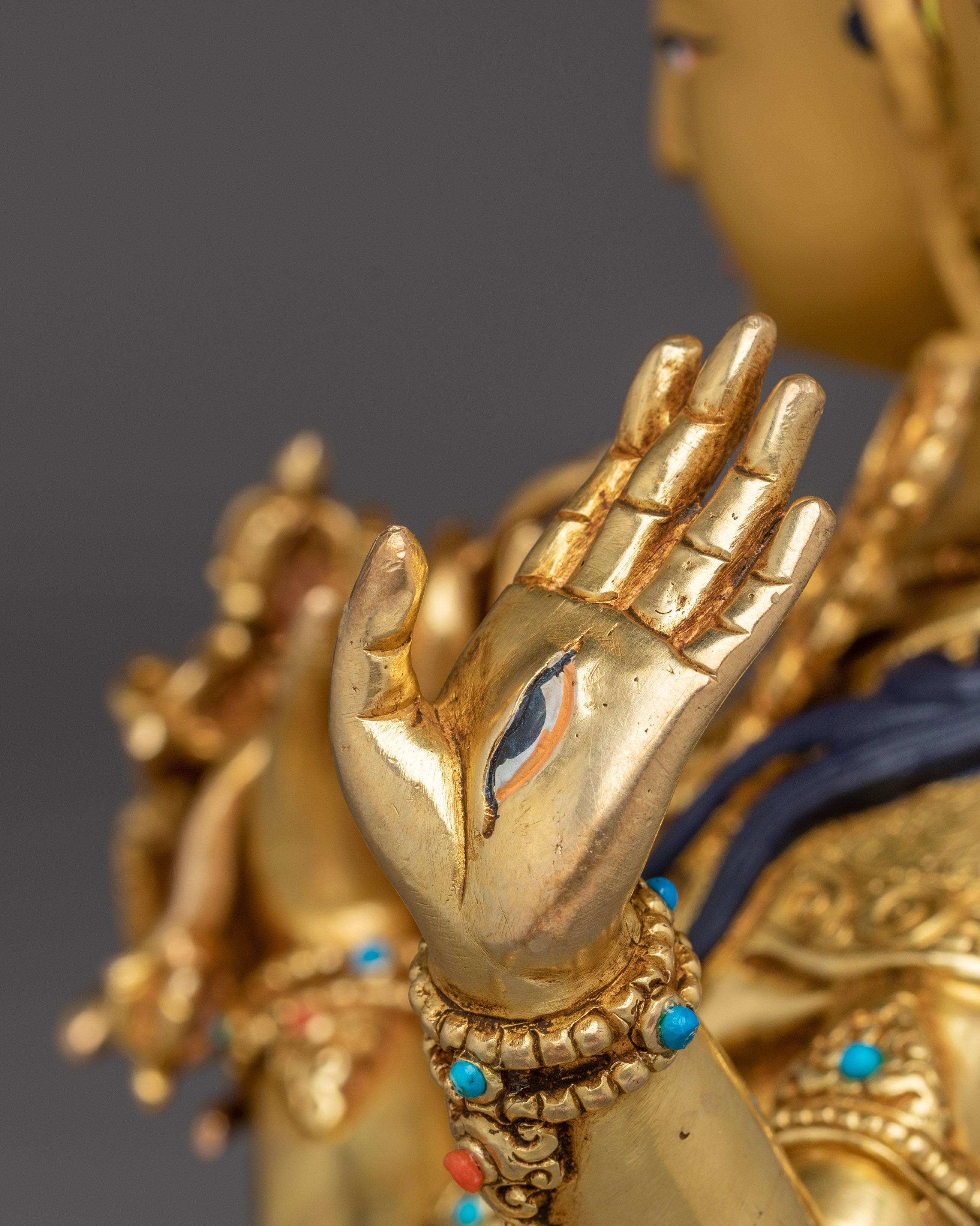 Longevity Goddess Namgyalma Golden Statue | Ushnishavijaya Artwork