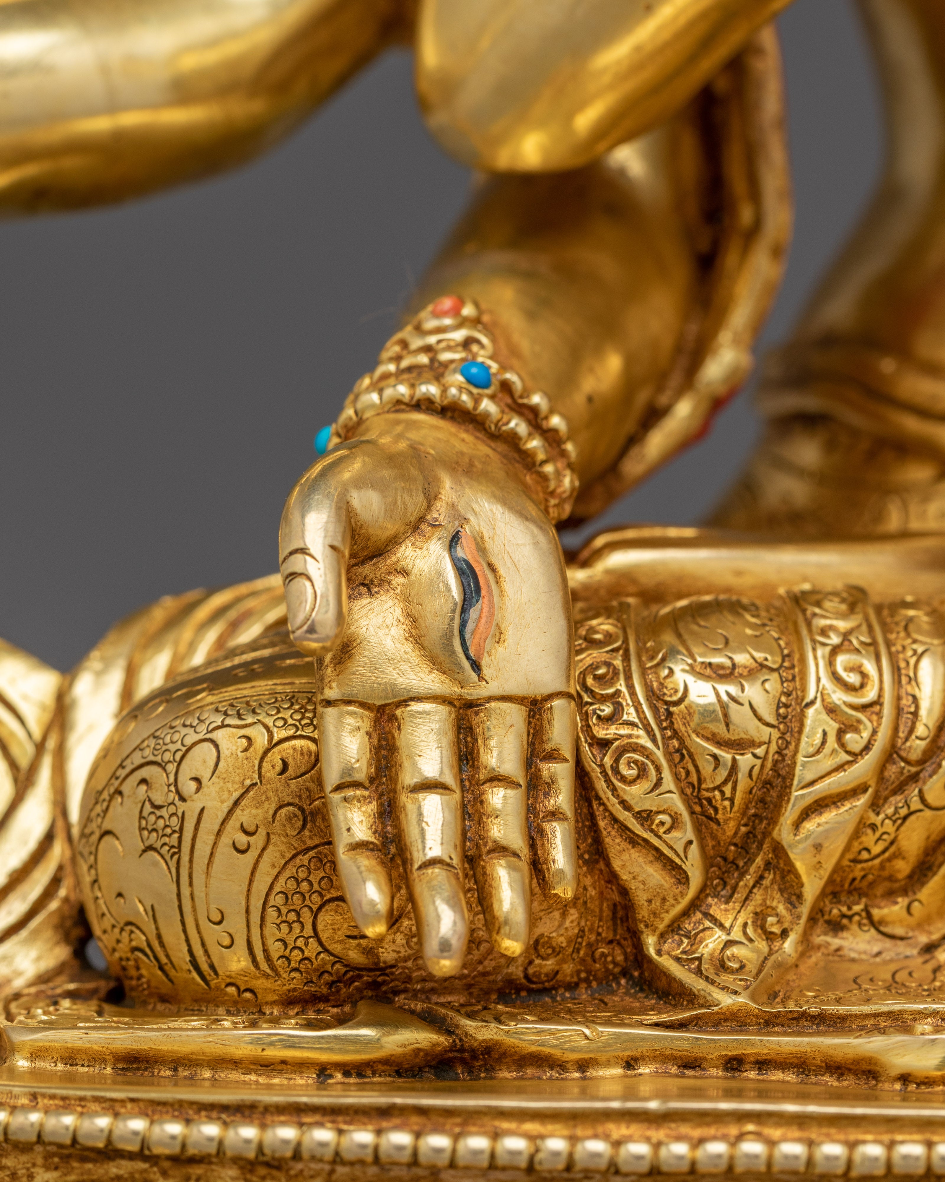 Longevity Goddess Namgyalma Golden Statue | Ushnishavijaya Artwork
