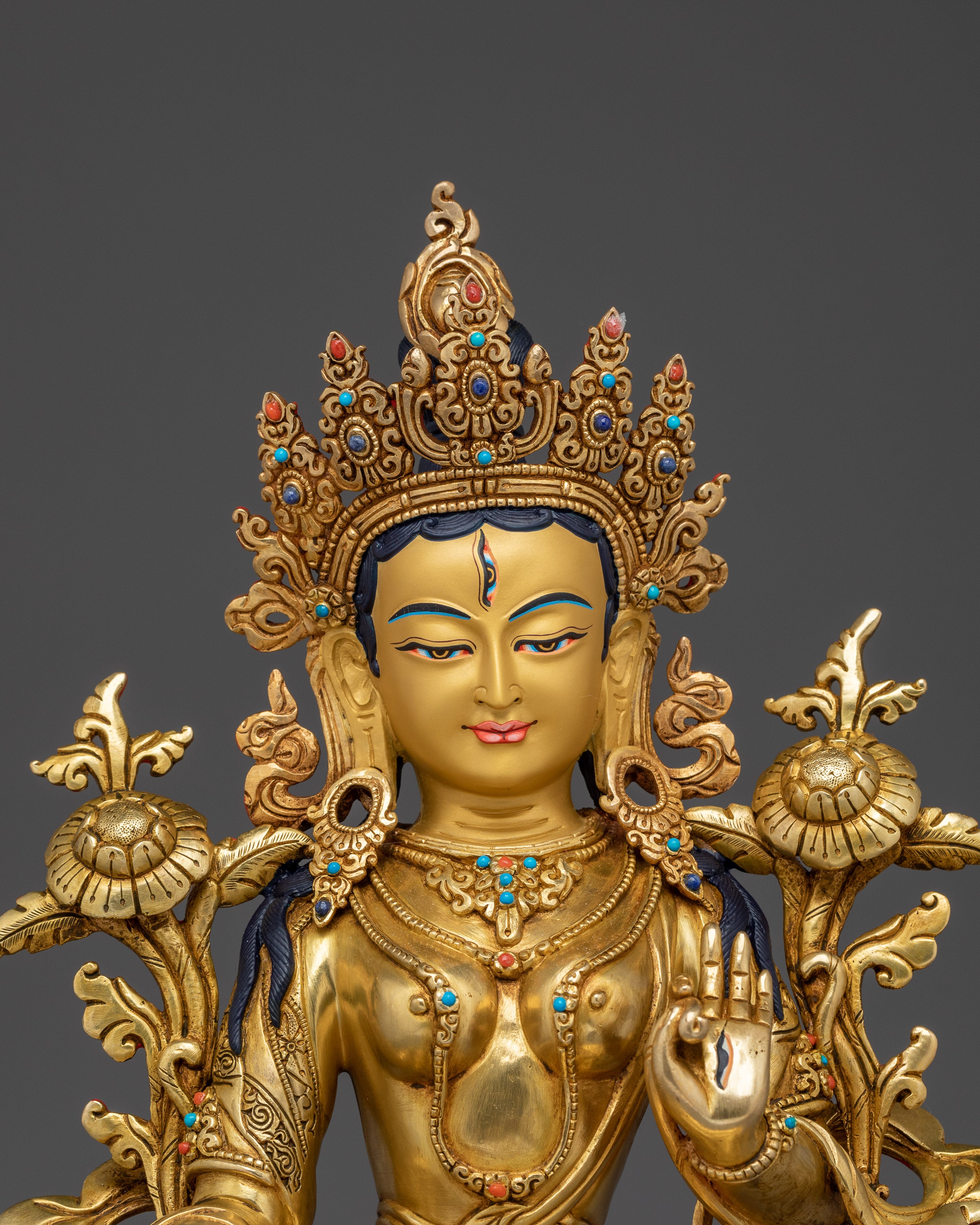 Tibetan Healing Goddess White Tara Statue | Sita Tara Sculpture