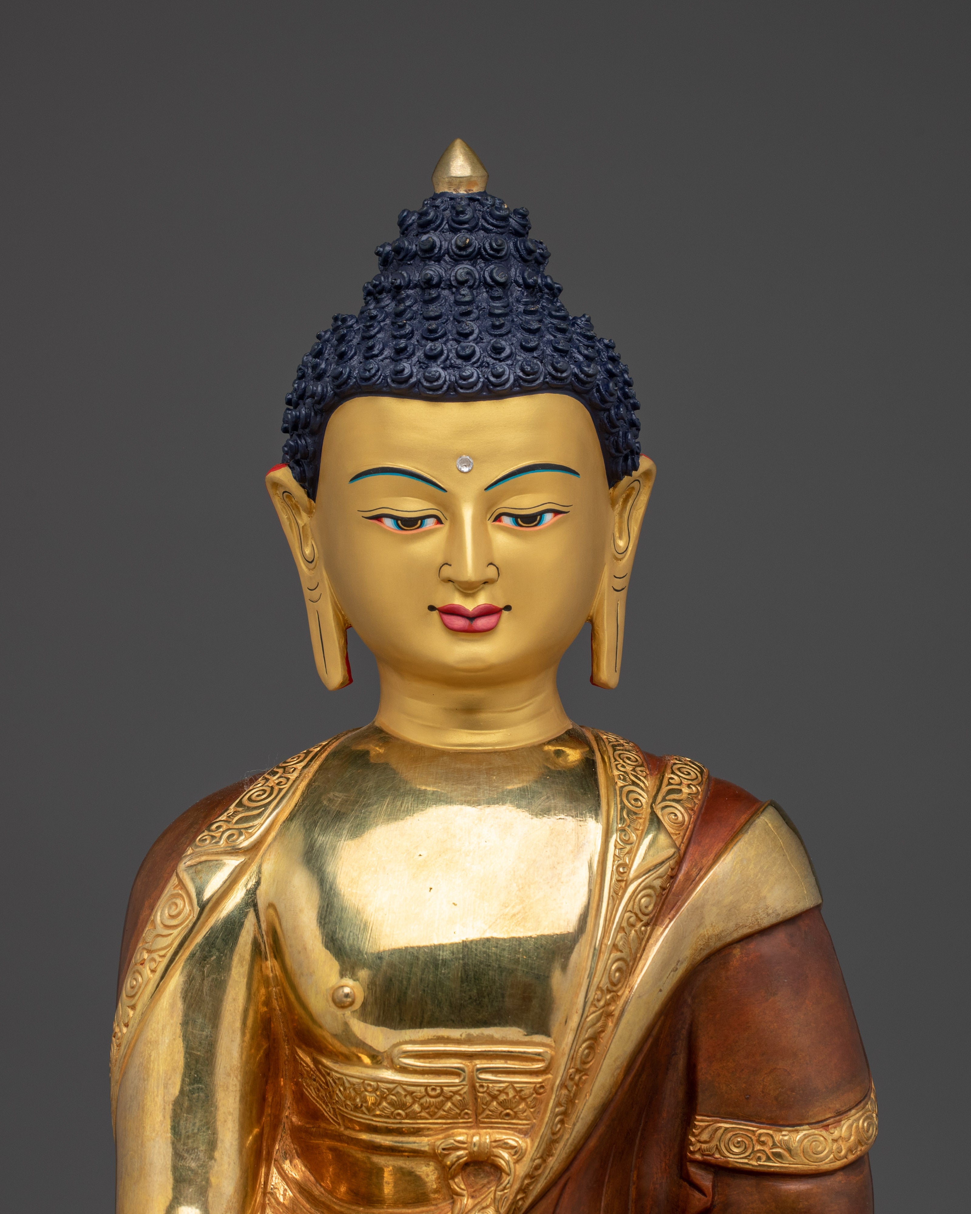 Peaceful Shakyamuni Buddha Golden Art | Historical Gautama Buddha