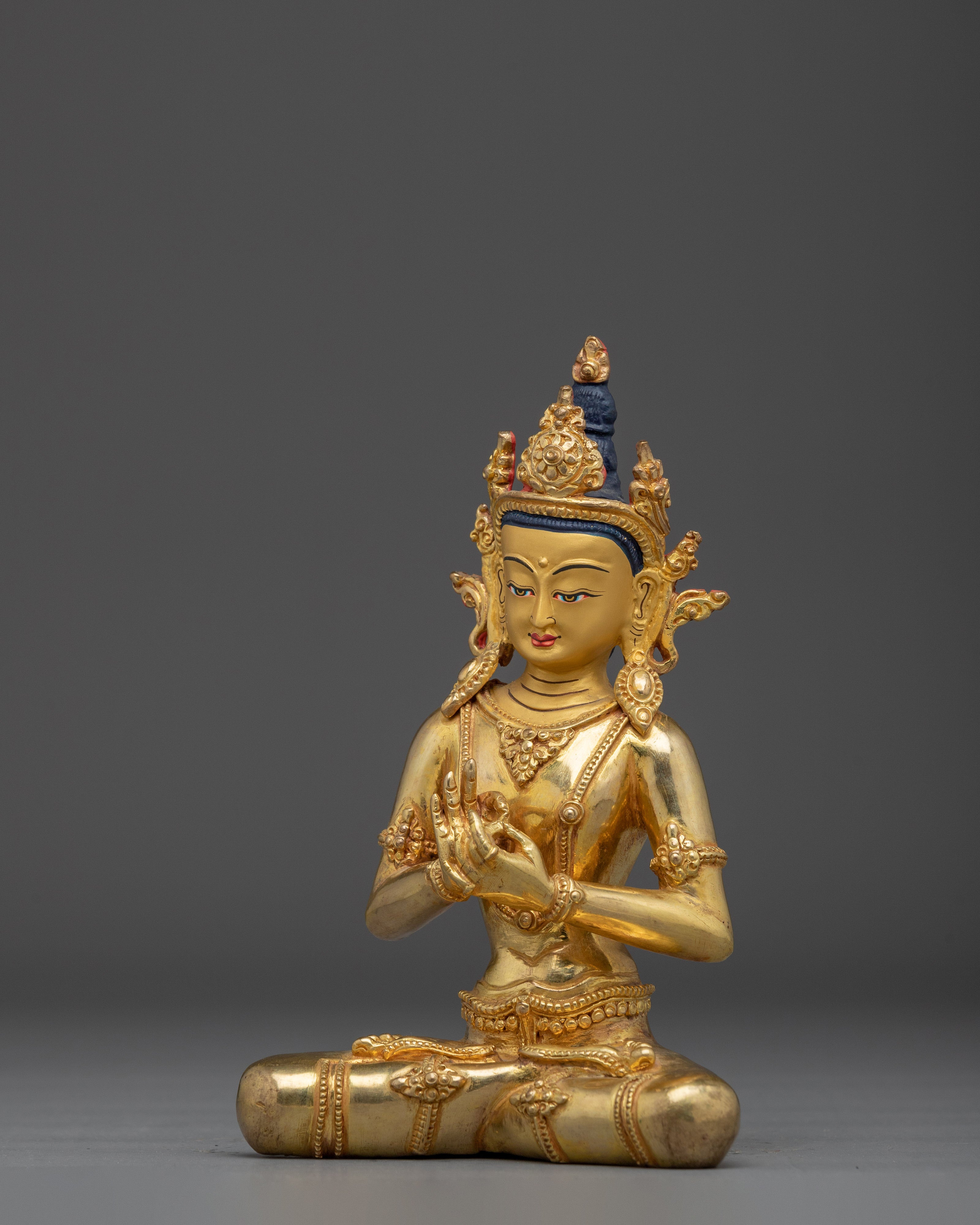 Golden Cosmic Buddha Vairocana Statue |  Buddhist Spiritual Artwork