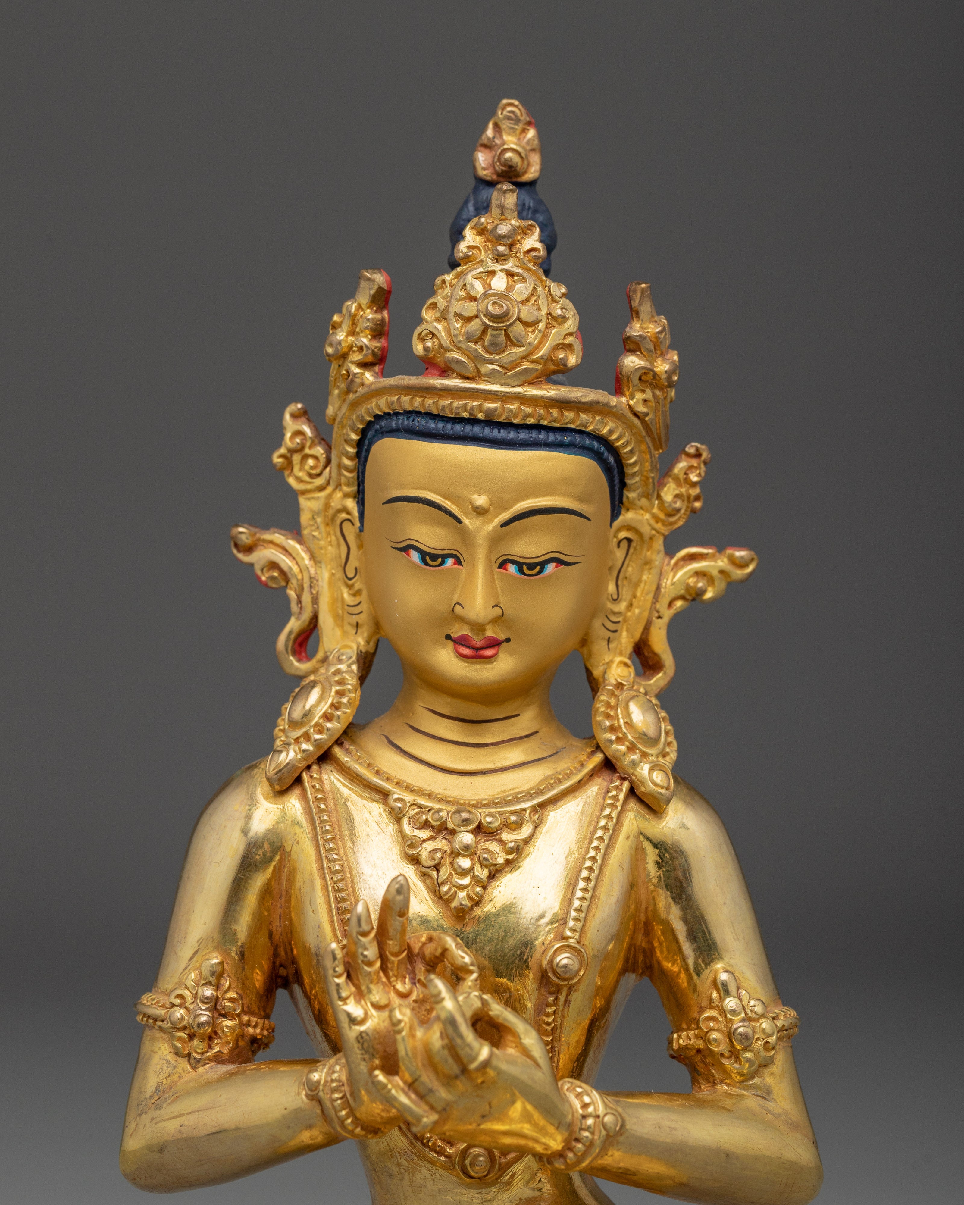 Golden Cosmic Buddha Vairocana Statue |  Buddhist Spiritual Artwork