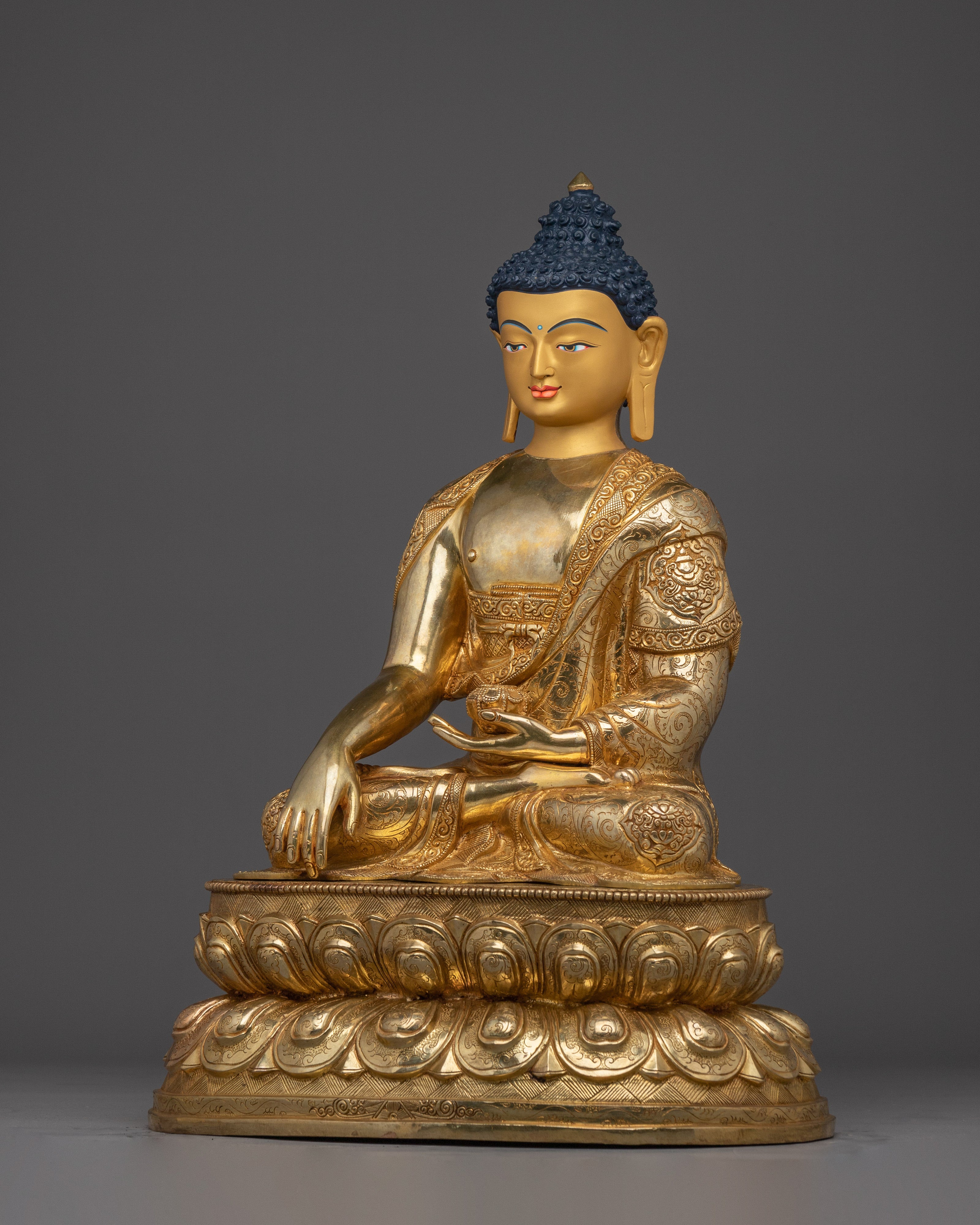 Tibetan Style Shakyamuni Buddha | Handcrafted Sacred Sculpture for Mindful Living