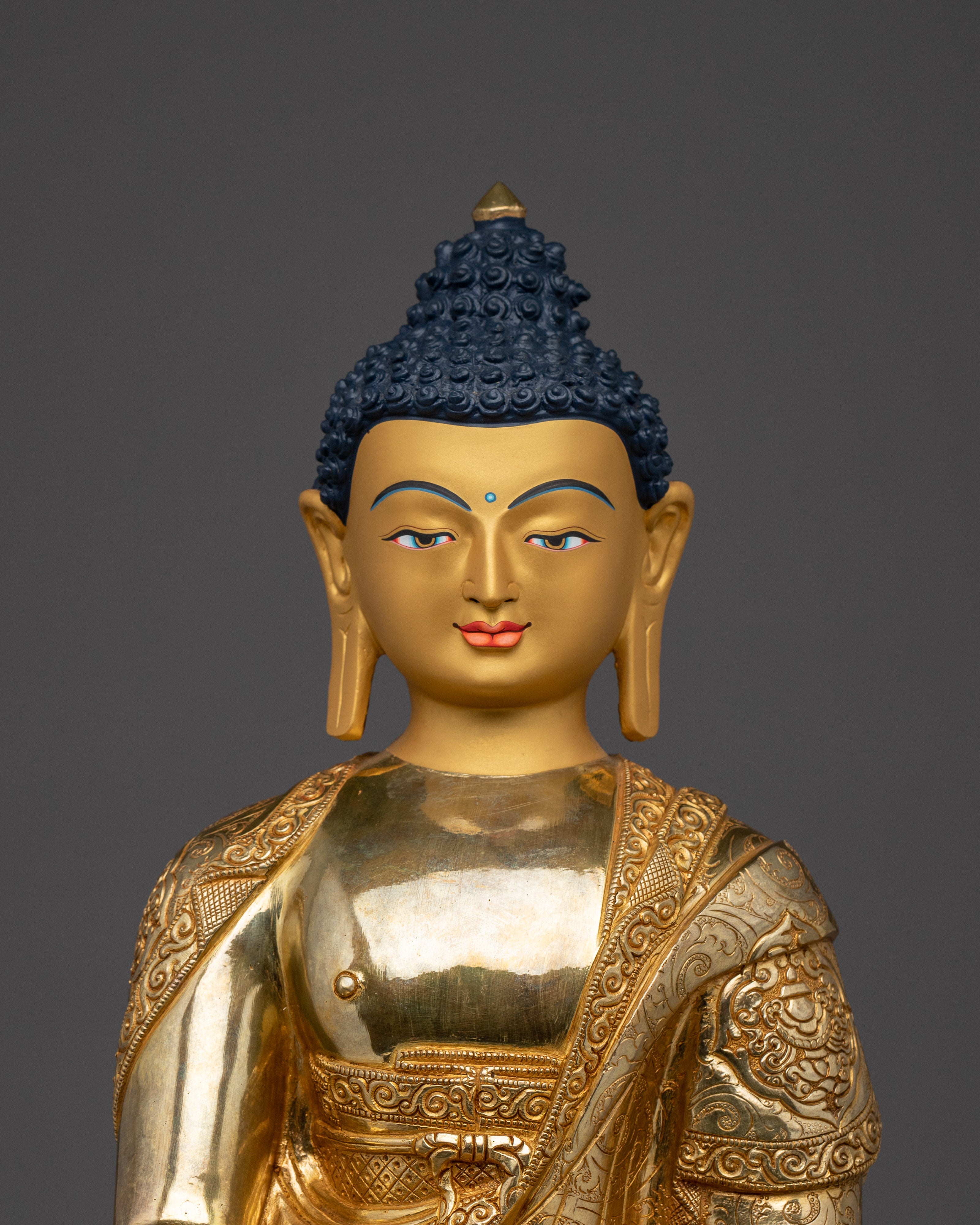 Tibetan Style Shakyamuni Buddha | Handcrafted Sacred Sculpture for Mindful Living