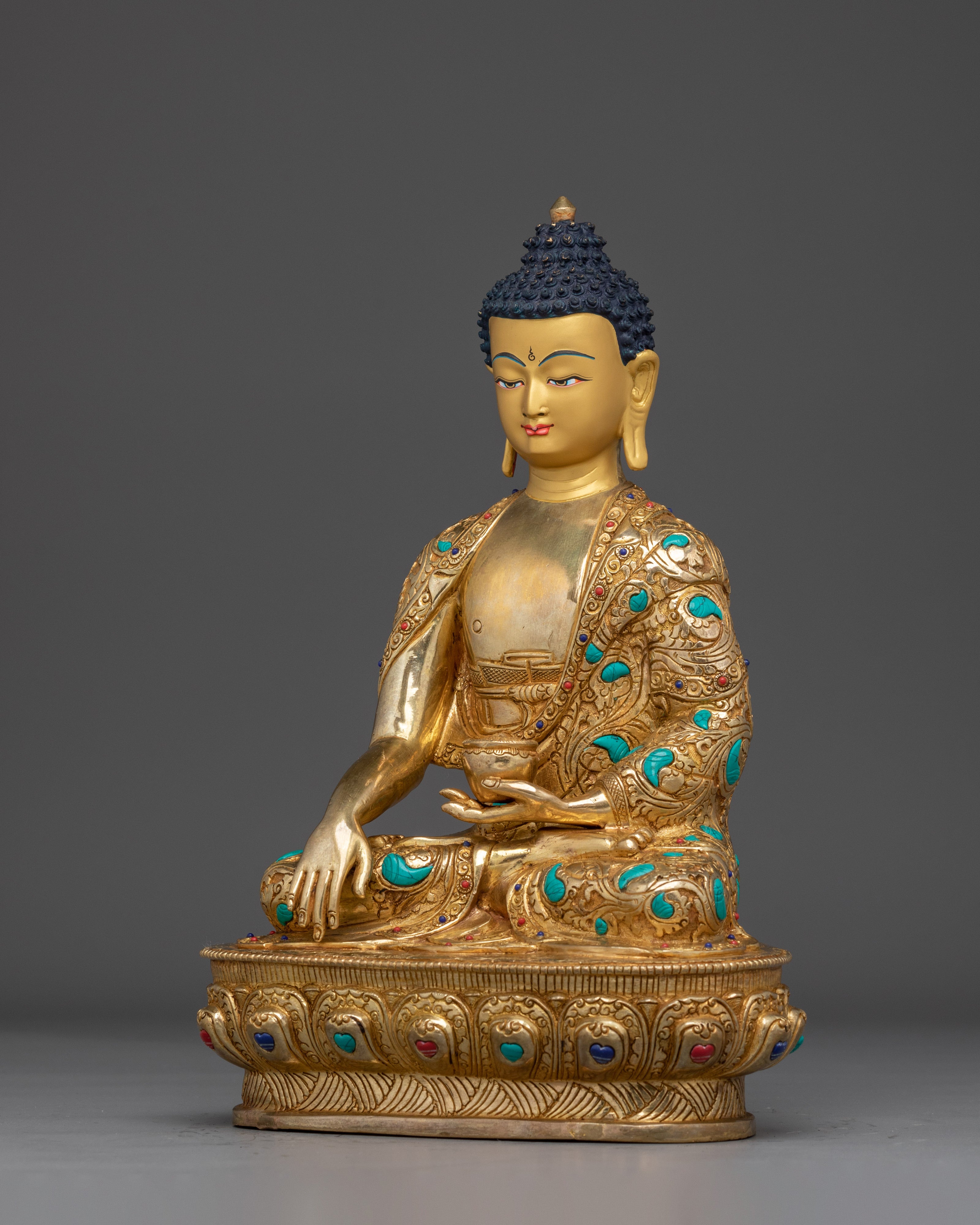 Peaceful Golden Statue of Shakyamuni Buddha | Gautama Buddha Artwork