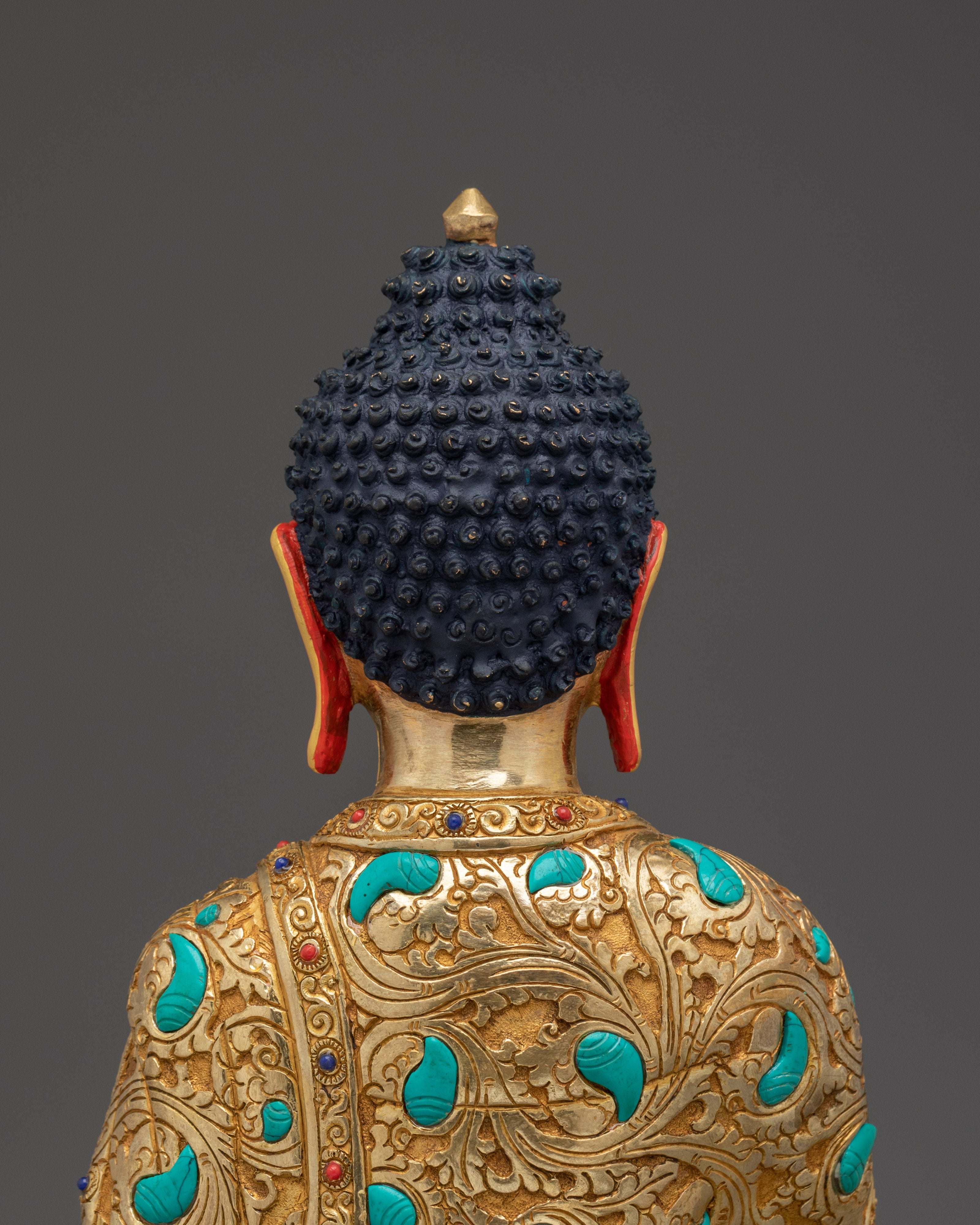 Peaceful Golden Statue of Shakyamuni Buddha | Gautama Buddha Artwork