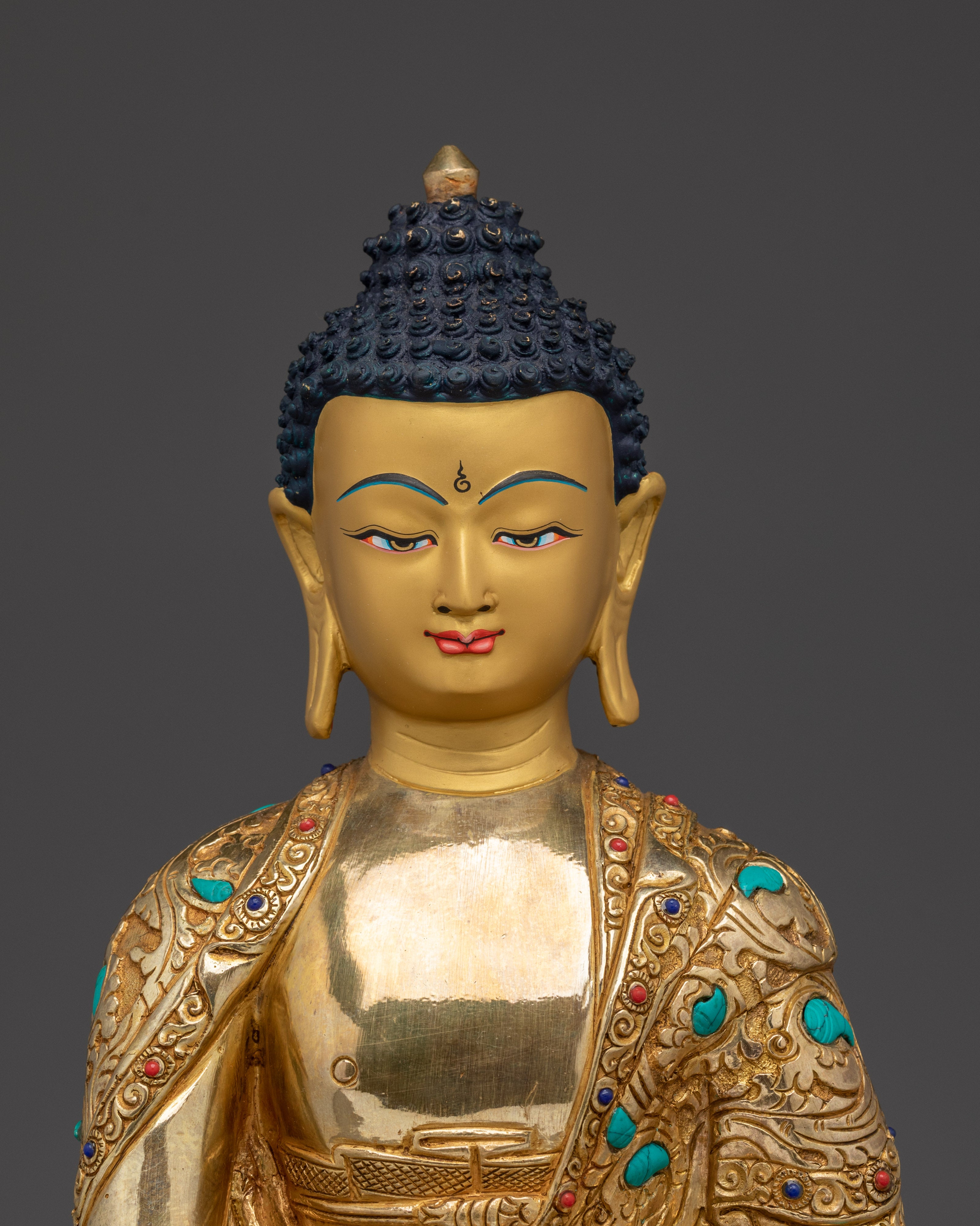 Peaceful Golden Statue of Shakyamuni Buddha | Gautama Buddha Artwork