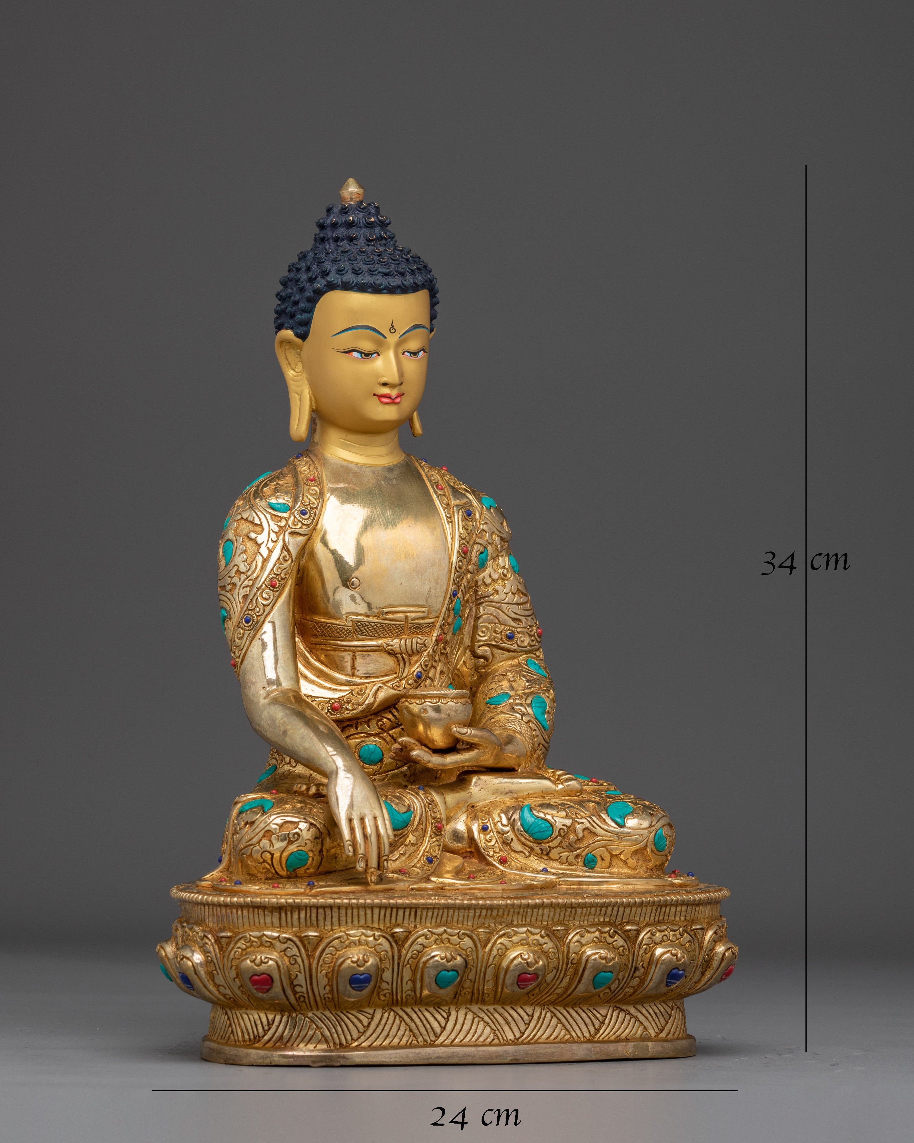 Peaceful Golden Statue of Shakyamuni Buddha
