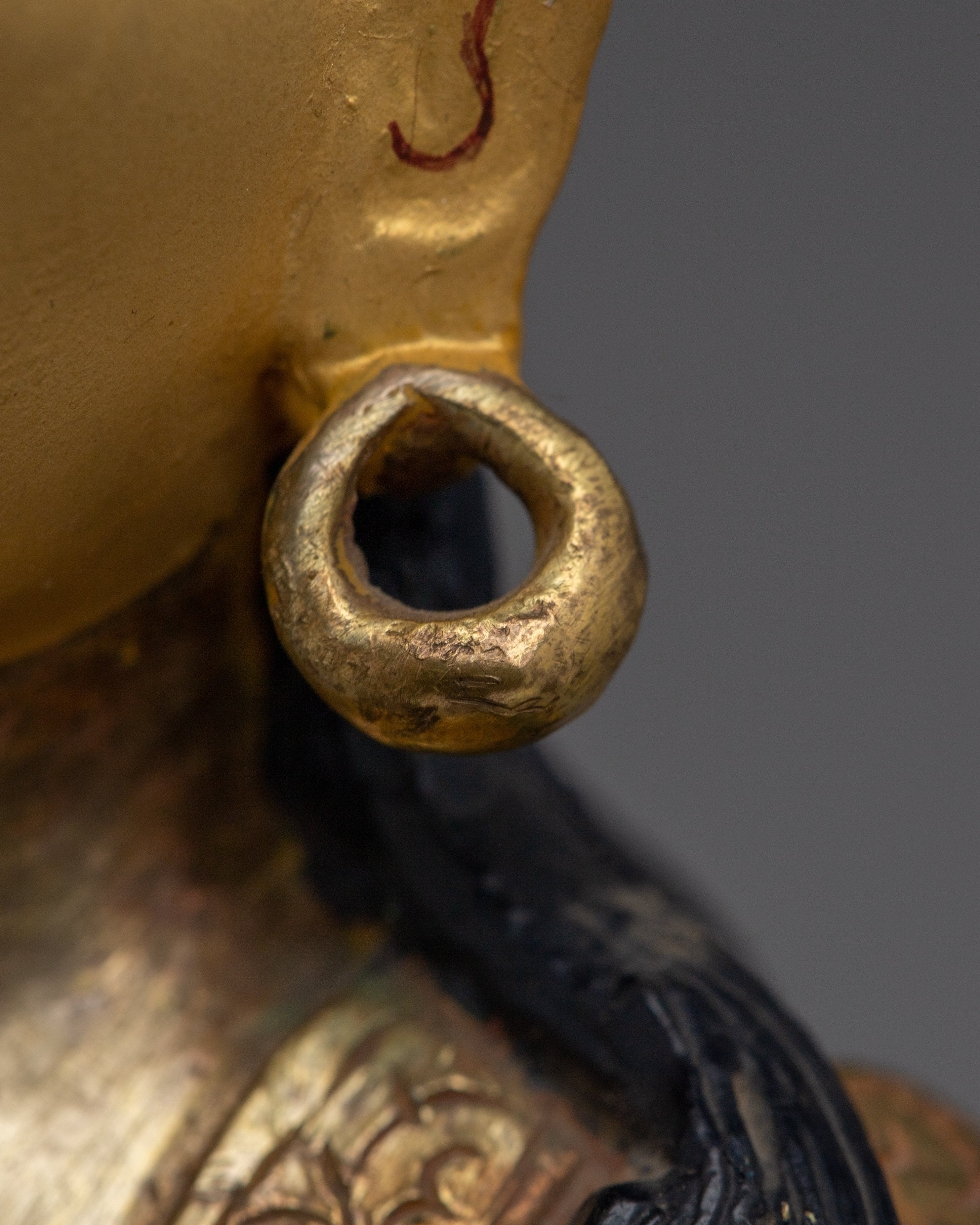 Buddhist Spiritual Icon Milarepa Statue | 24K Gold Gilded Decor