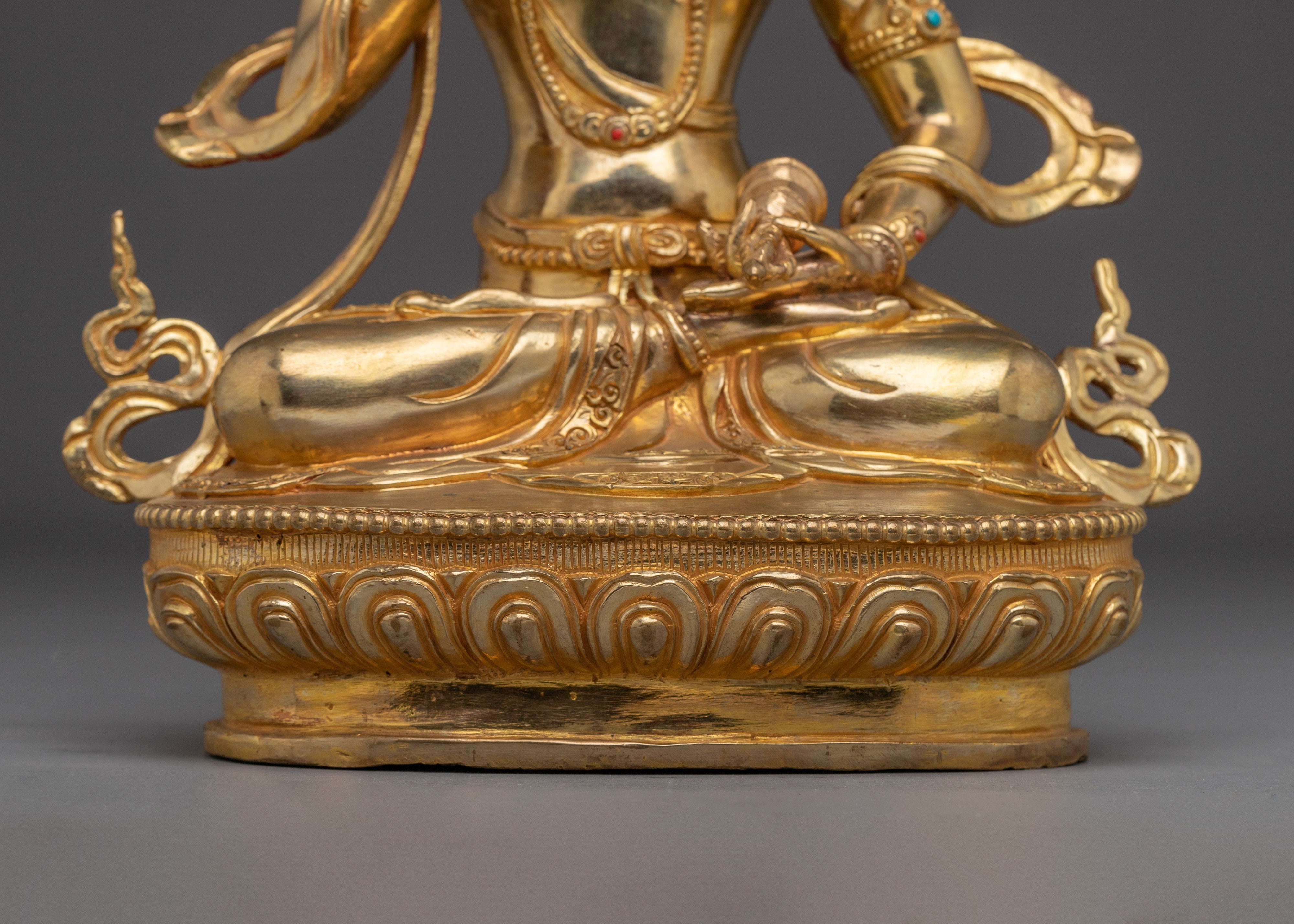 Tibetan Handcrafted Gold Gilded Vajrasattva Buddhist Sculpture for Meditation