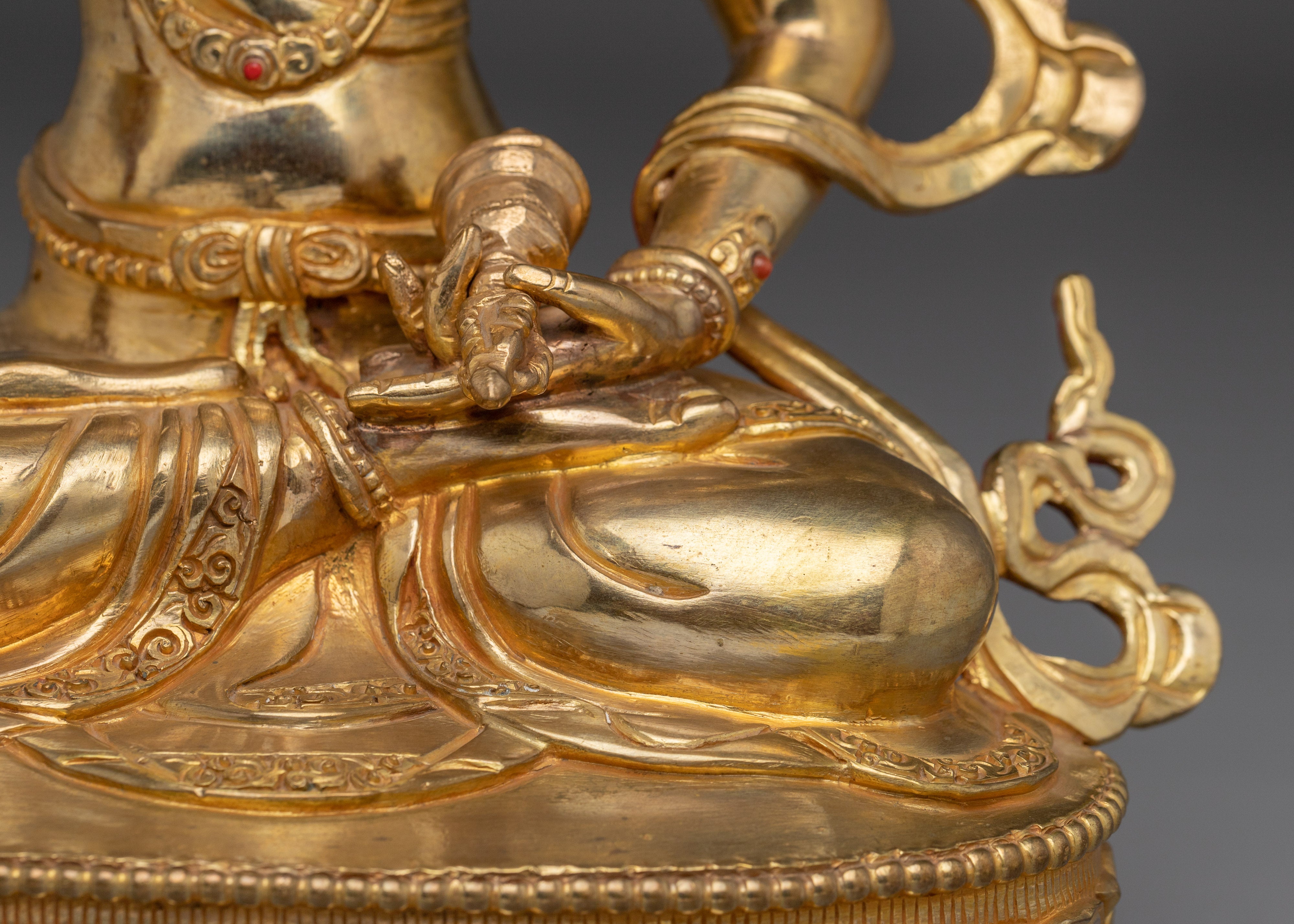 Tibetan Handcrafted Gold Gilded Vajrasattva Buddhist Sculpture for Meditation