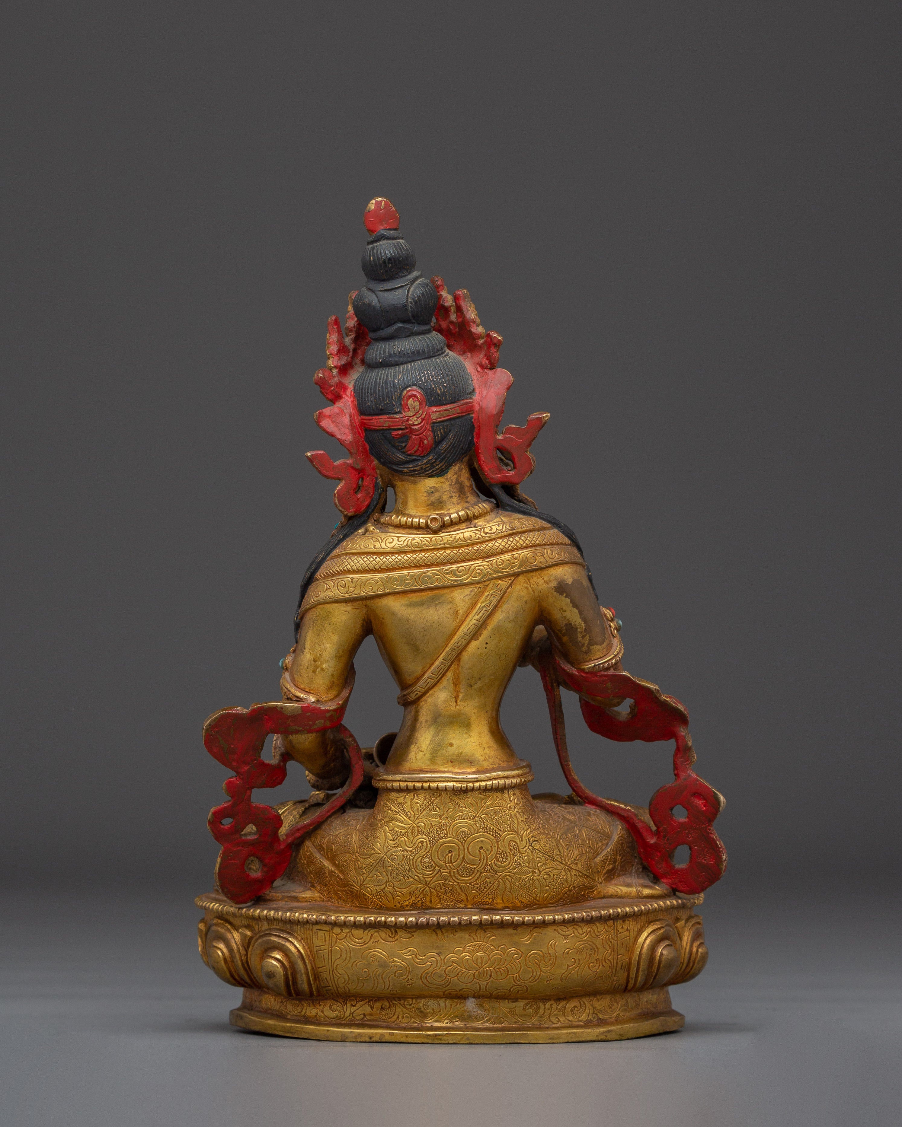 Handcrafted 24K Gold Gilded Vajrasattva Buddhist Sculpture For Meditation