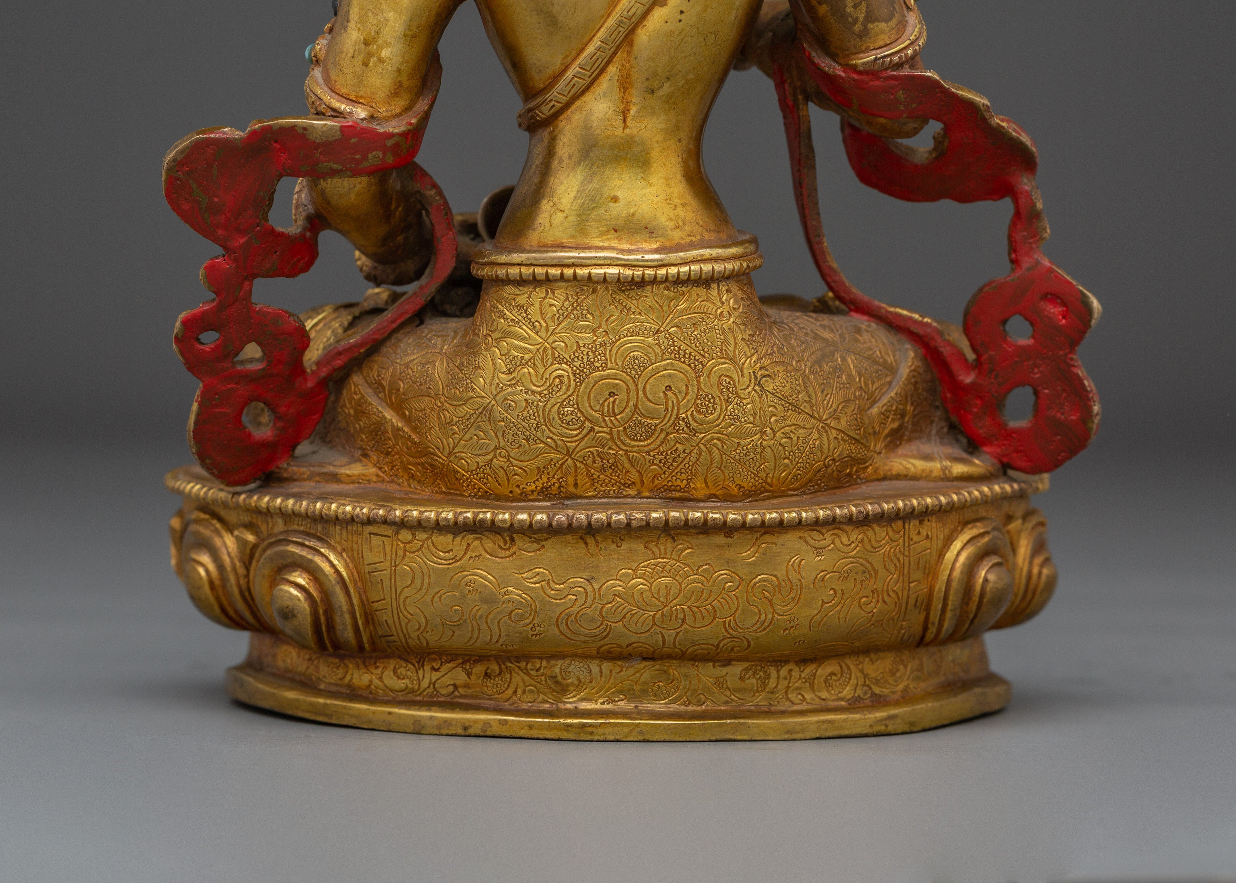 Handcrafted 24K Gold Gilded Vajrasattva Buddhist Sculpture For Meditation