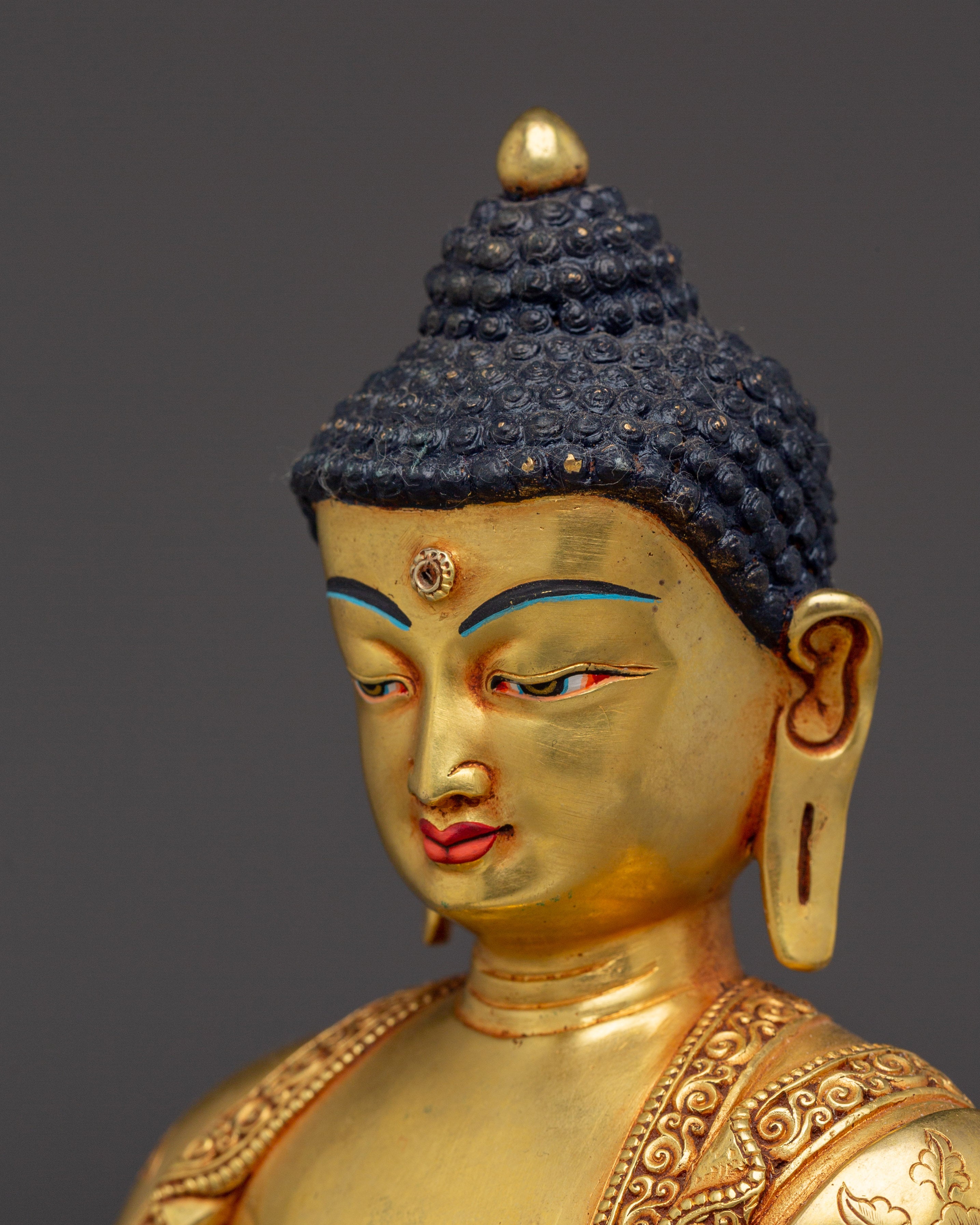 Serene Tibetan Shakyamuni Buddha Art | Enlightenment Symbol Gautama Buddha