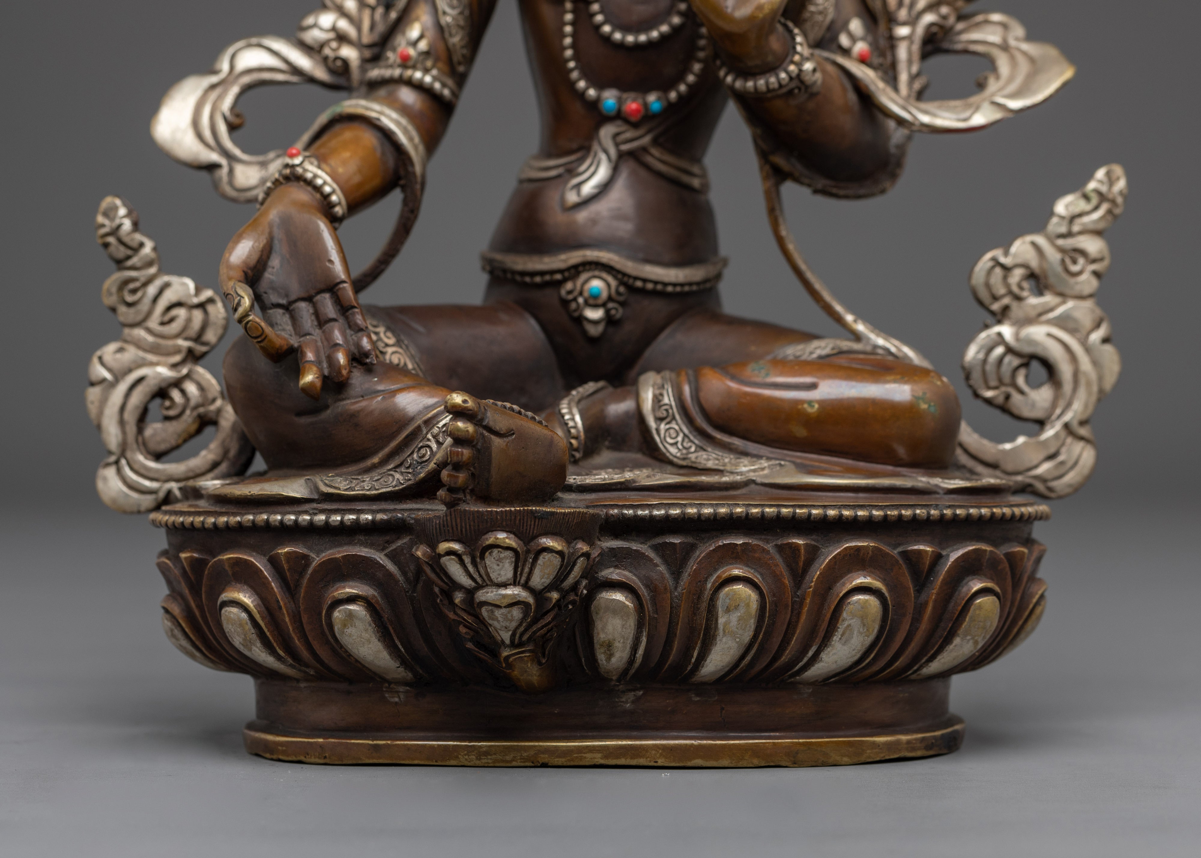 Green Tara Goddess Of Compassion Statue | Traditional Himalayan Art