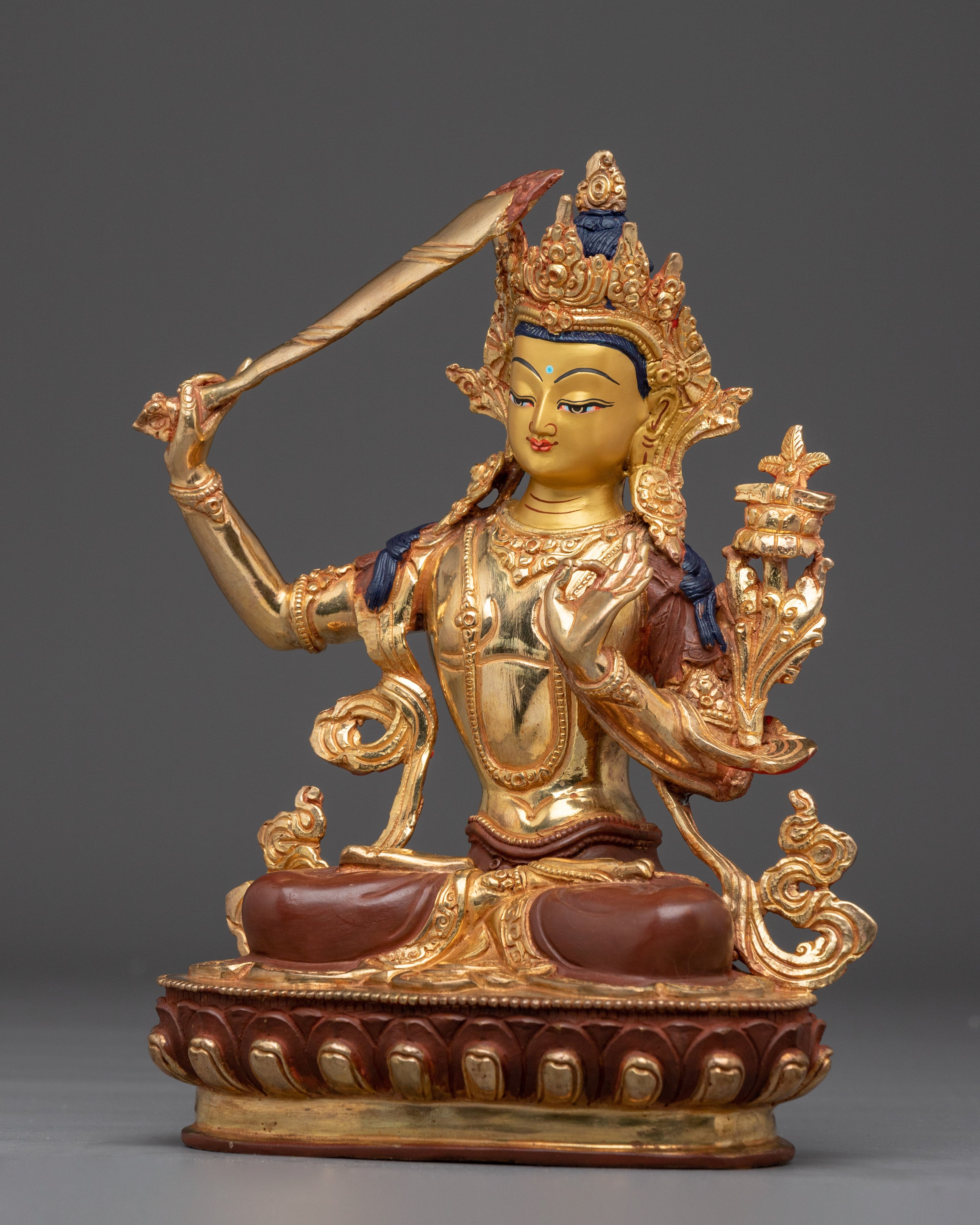Buddhist Wisdom Icon Manjushri | Handcrafted Nepali Art