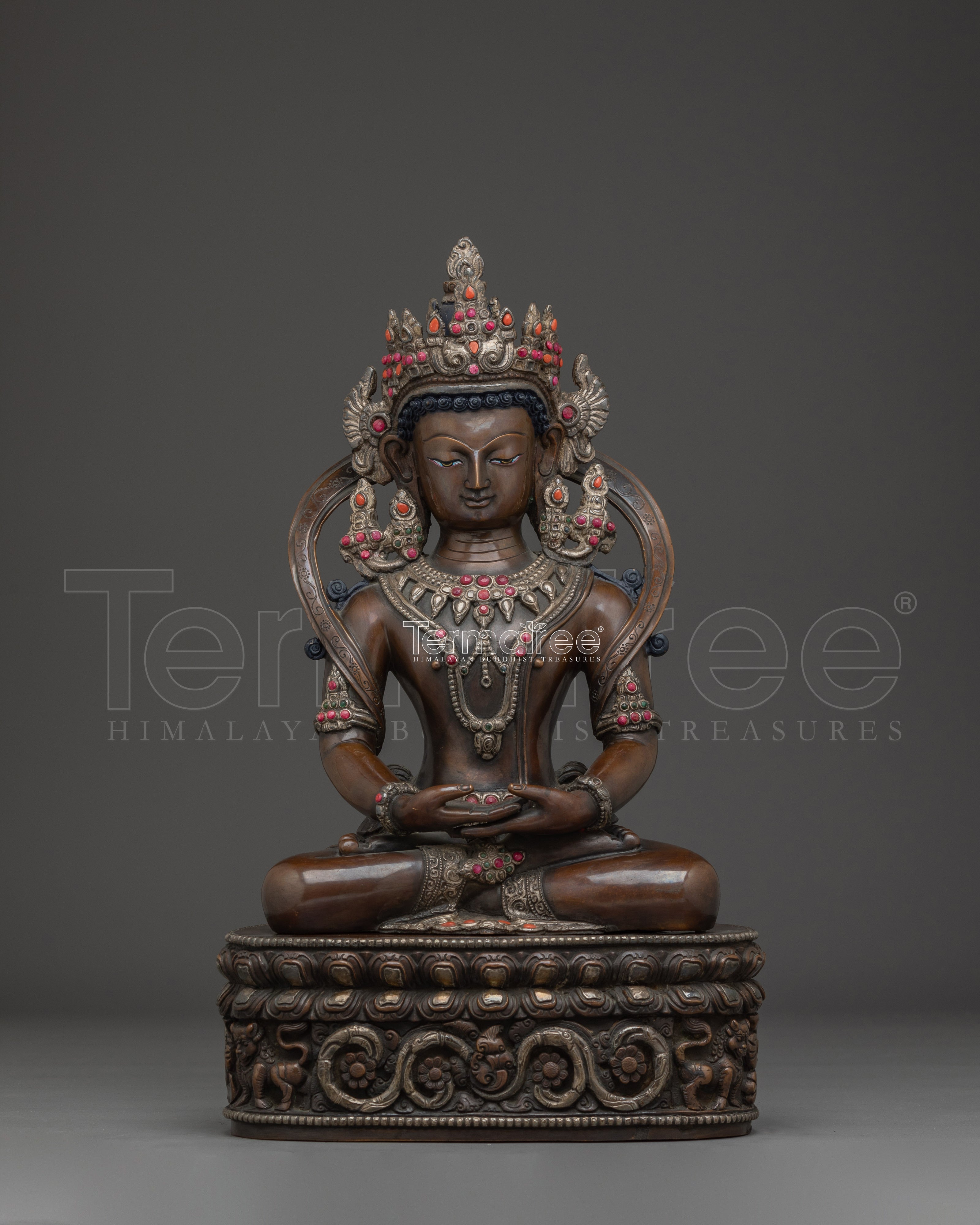 Crown Amitabha Buddha Sculpture | Ruler of the Pure Land