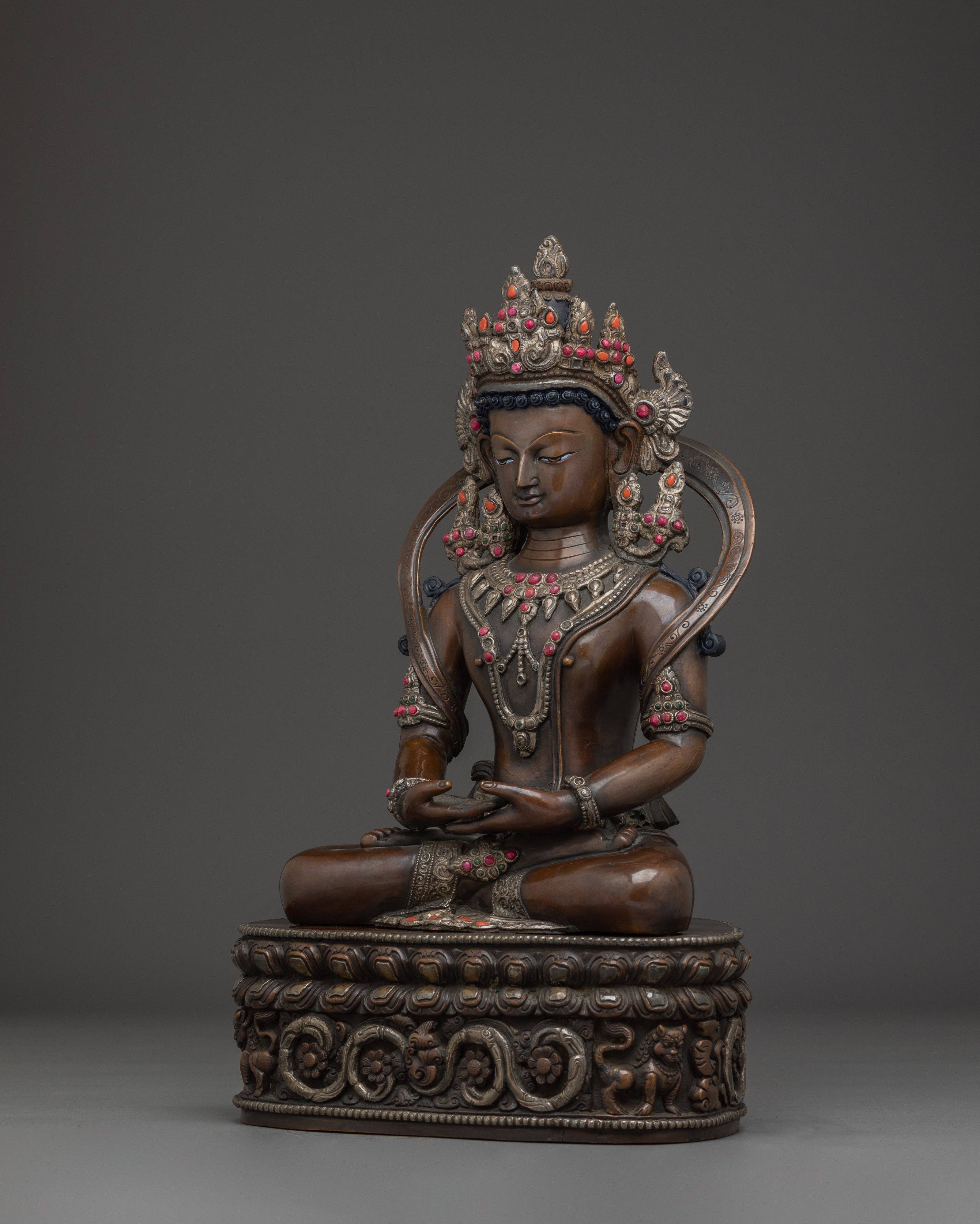 Crown Amitabha Buddha Sculpture | Ruler of the Pure Land