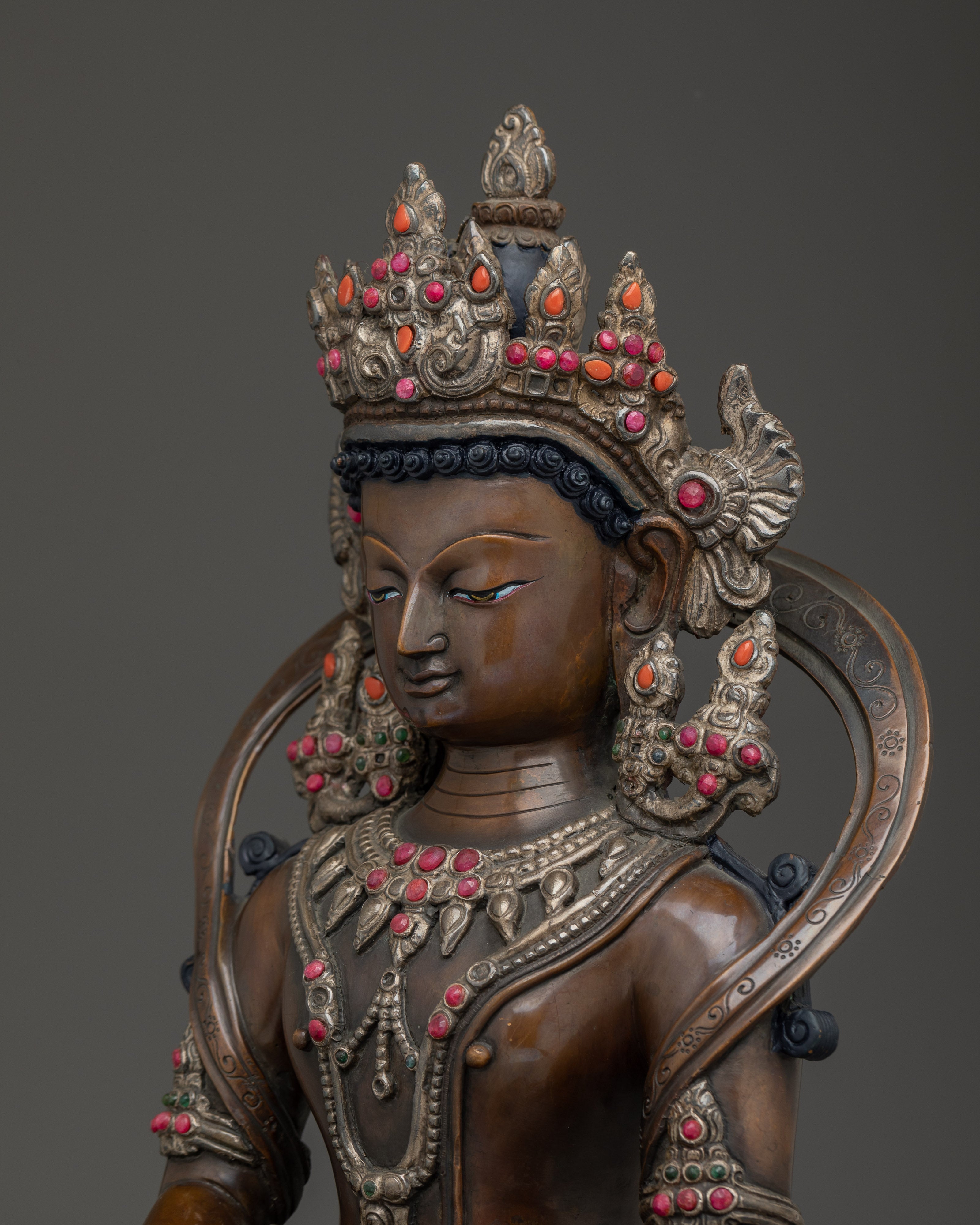 Crown Amitabha Buddha Sculpture | Ruler of the Pure Land