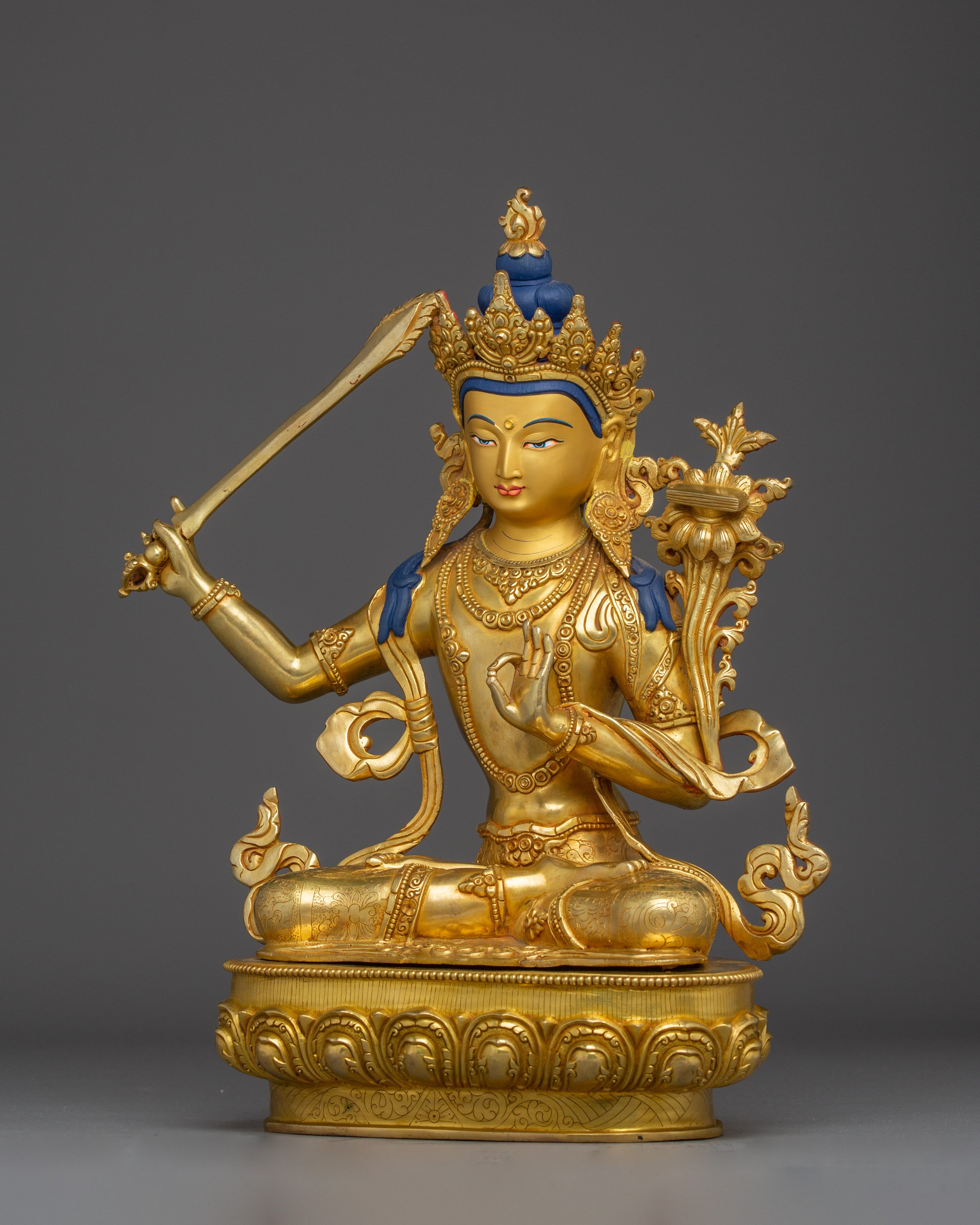 Vajrayana Deity Manjushri Handmade Statue | Enlightened wisdom