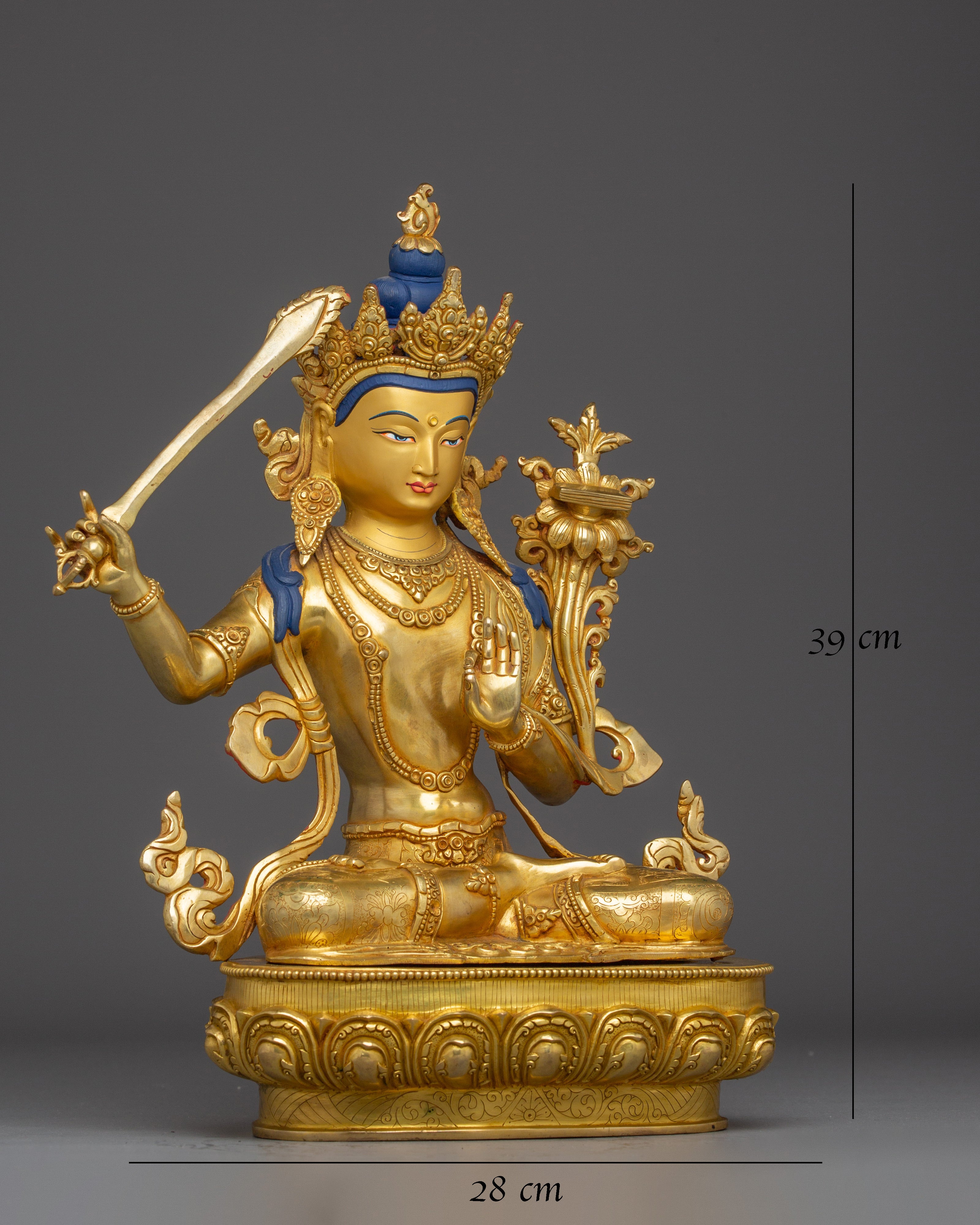 Vajrayana Deity Manjushri Handmade Statue