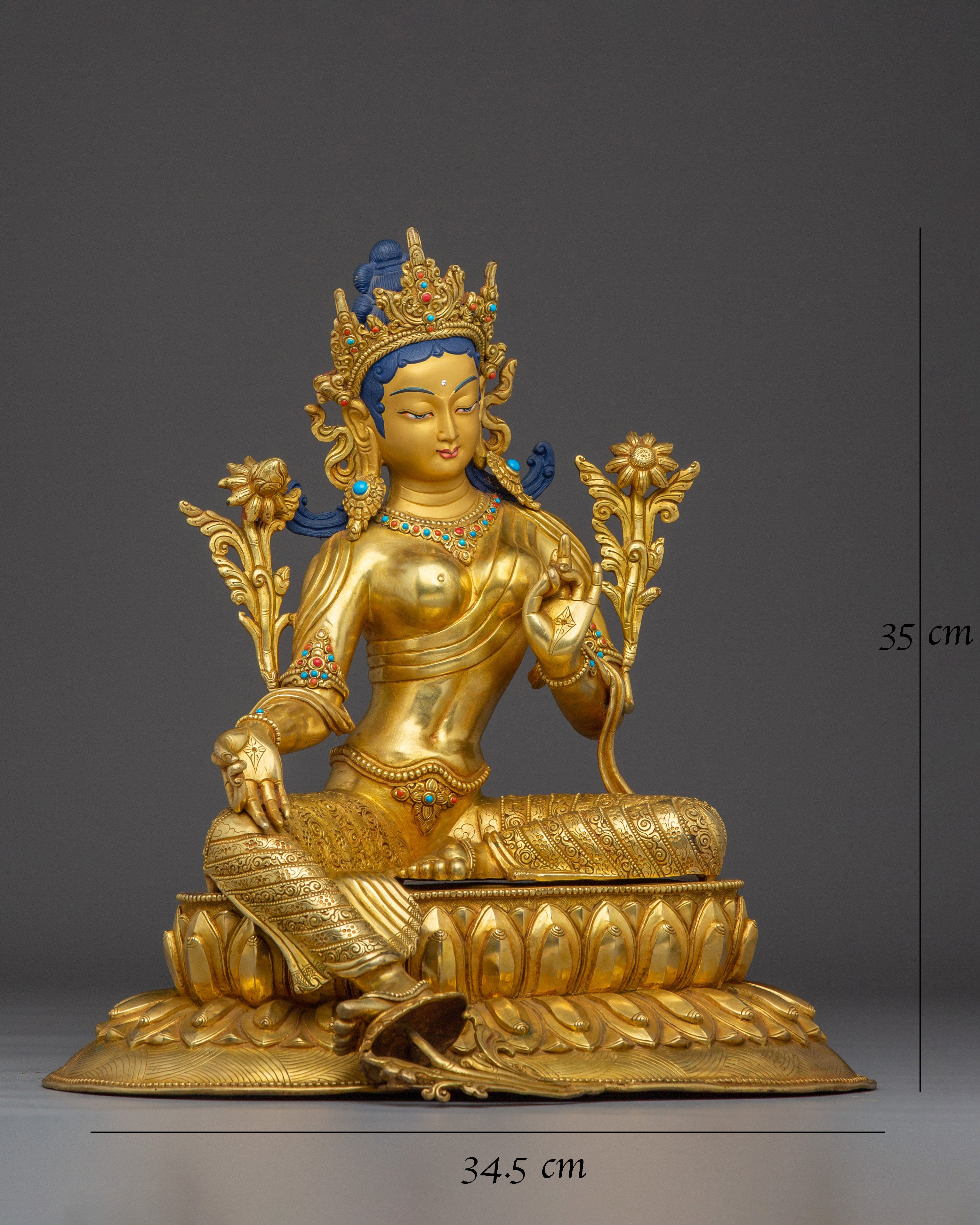 Golden Copper Green Tara Art