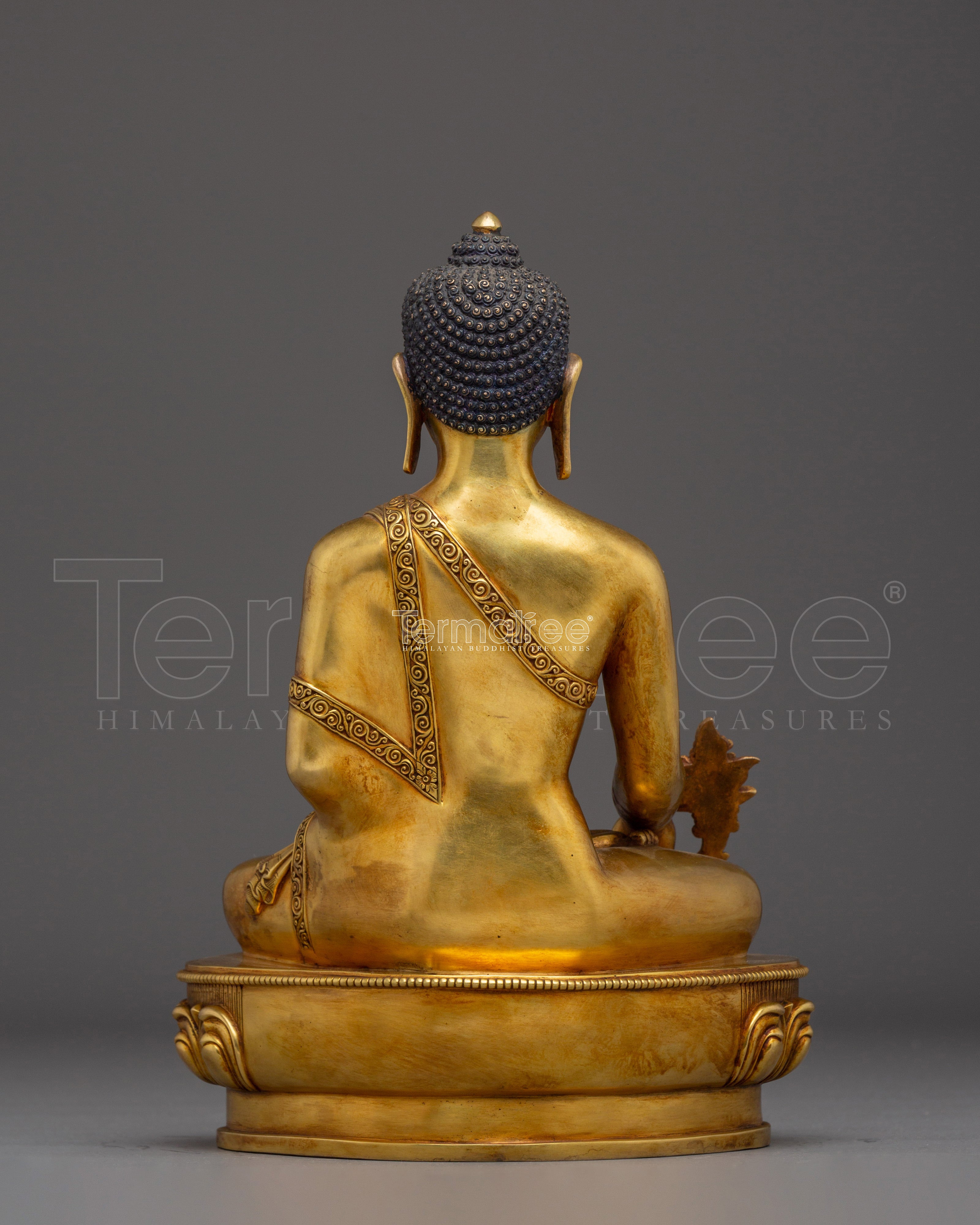 Supreme Healer Medicine Buddha Golden Statue for Healing and Meditation