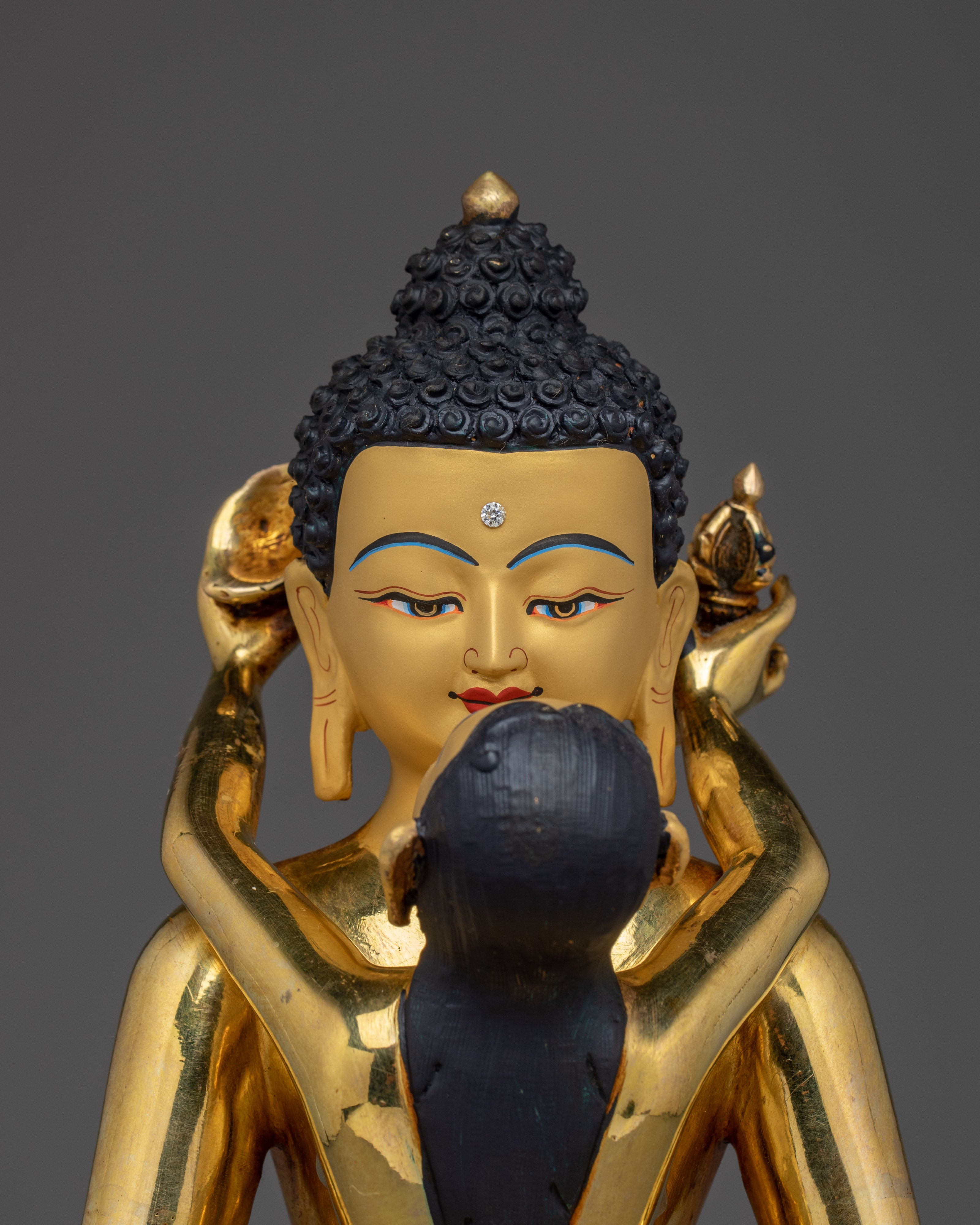 Samantabhadra With Consort Golden Statue | Buddhist Spiritual Artwork