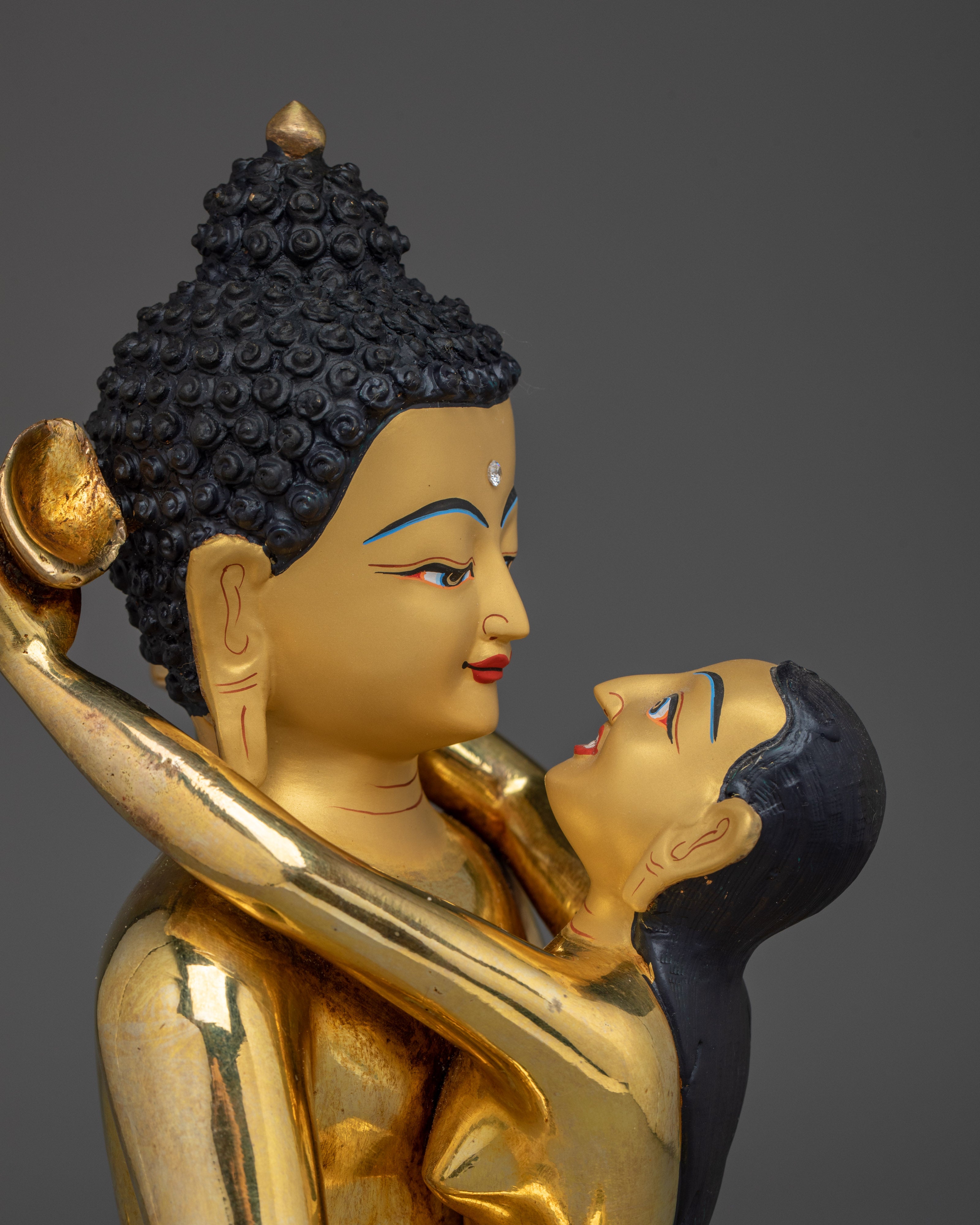 Samantabhadra With Consort Golden Statue | Buddhist Spiritual Artwork