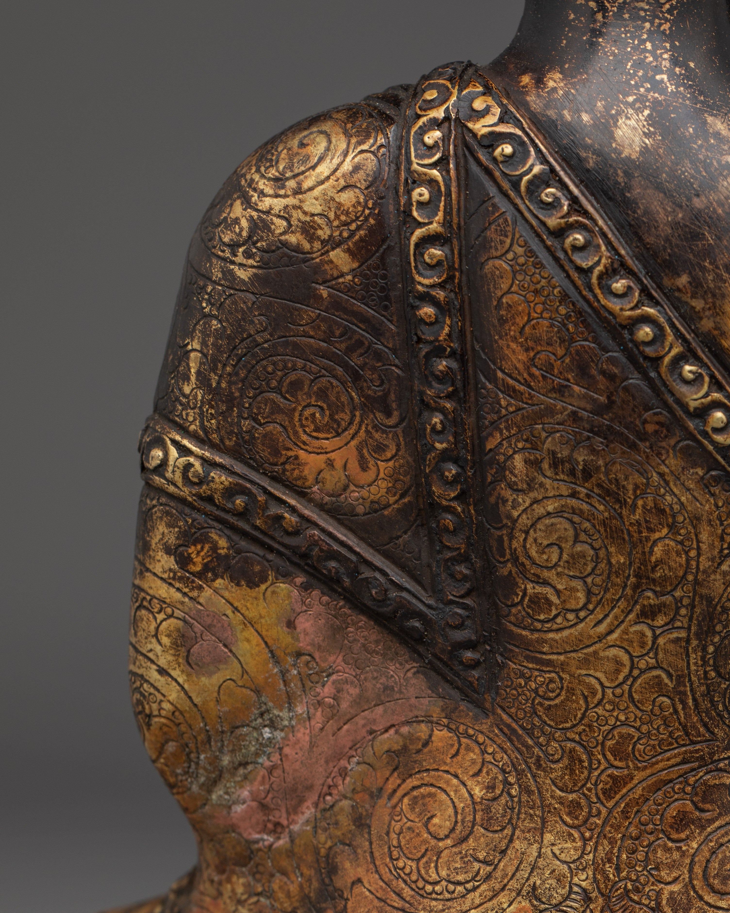 Shakyamuni Buddha Statue with Antique Finish | Spiritual Decor Artwork