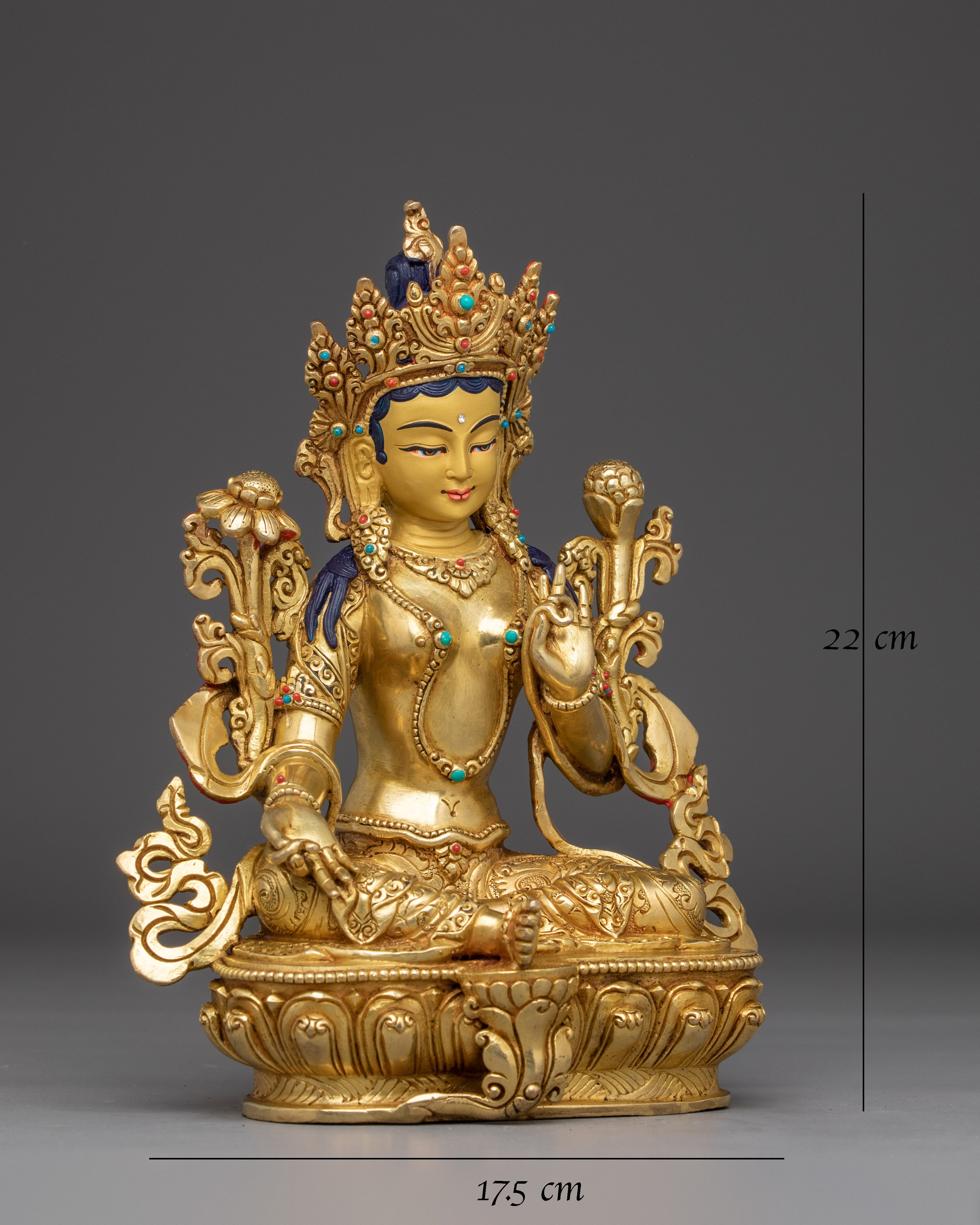 Compassionate Green Tara Copper Statue