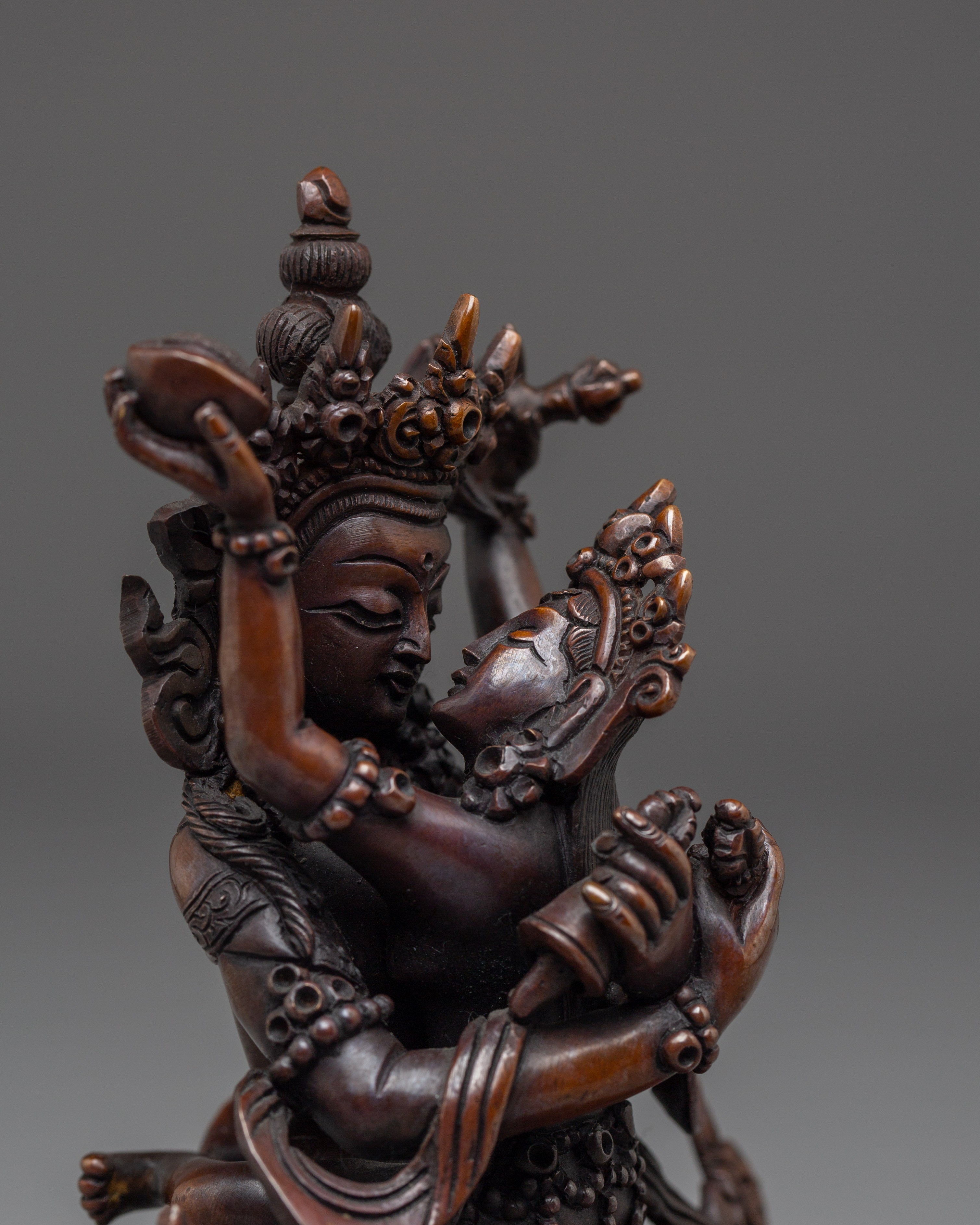Vajradhara With Consort Oxidized Statue | Primordial Buddha Artwork