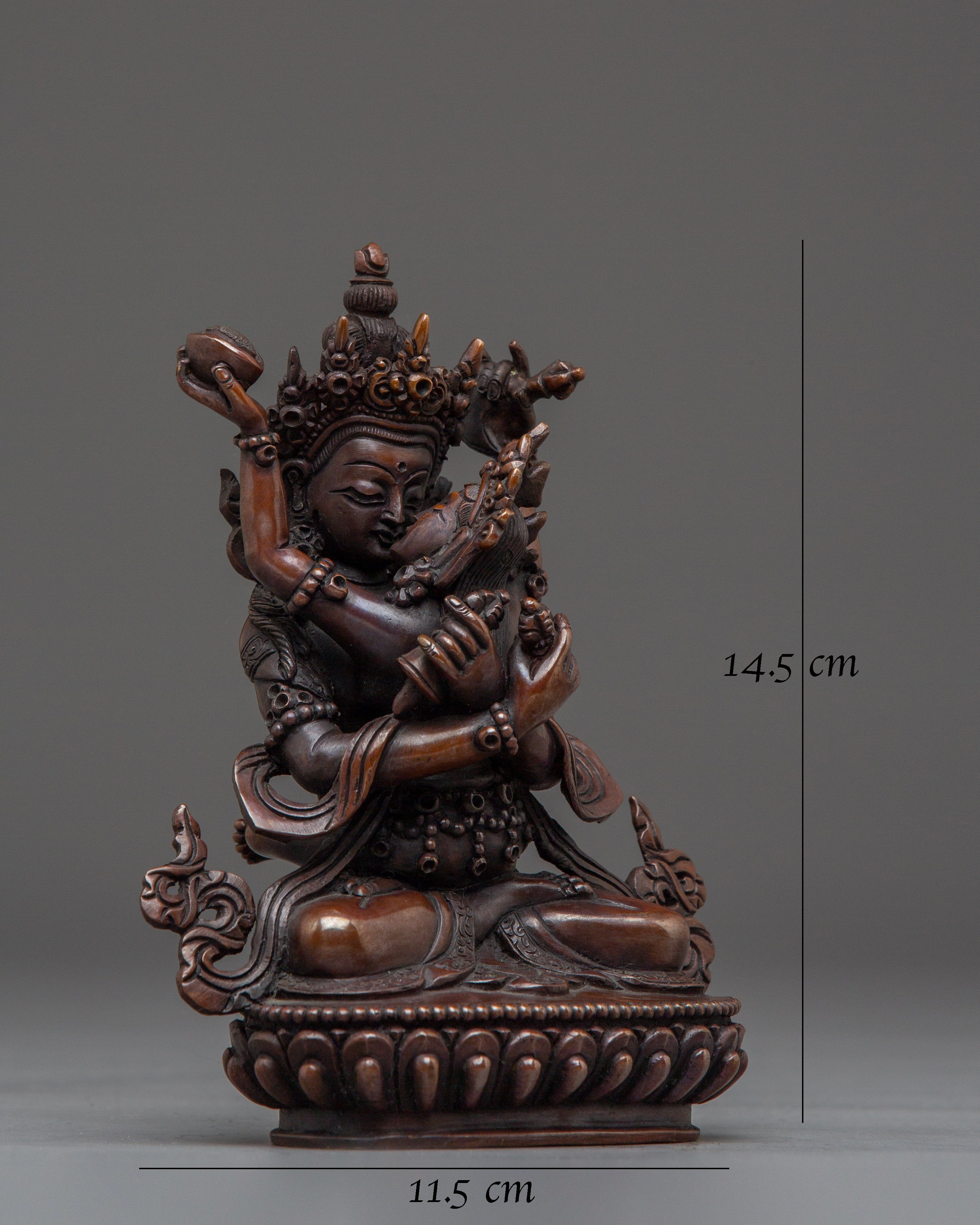 Vajradhara With Consort Oxidized Statue | Primordial Buddha Artwork