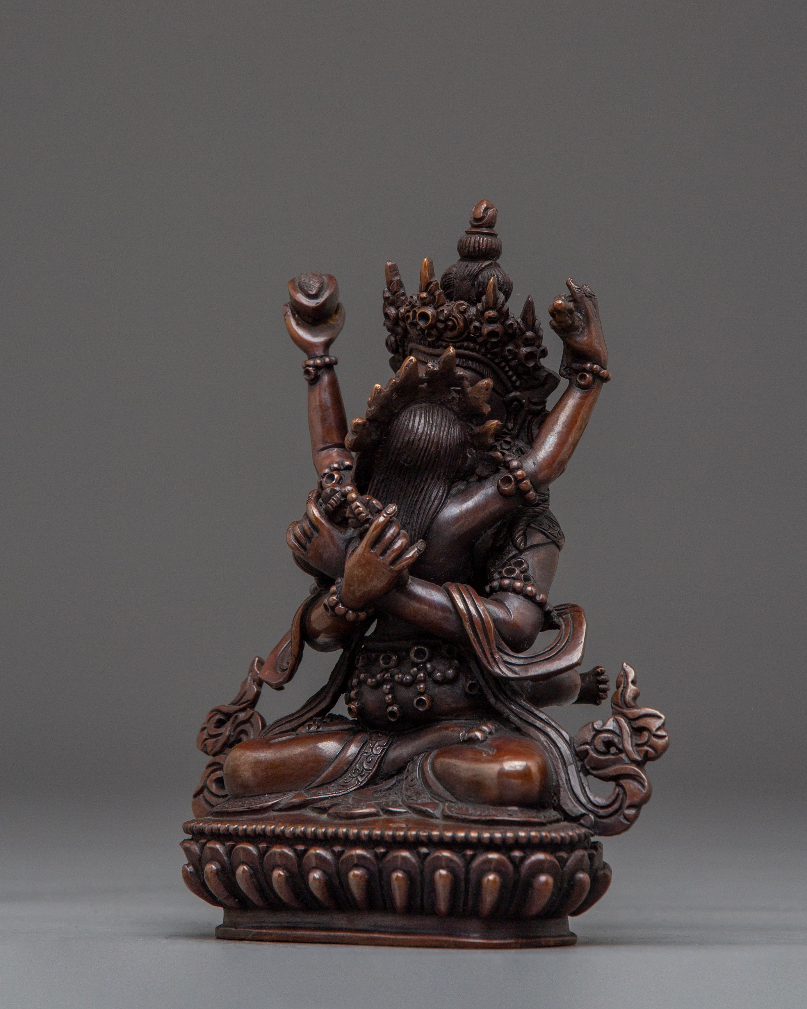 Vajradhara With Consort Oxidized Statue | Primordial Buddha Artwork