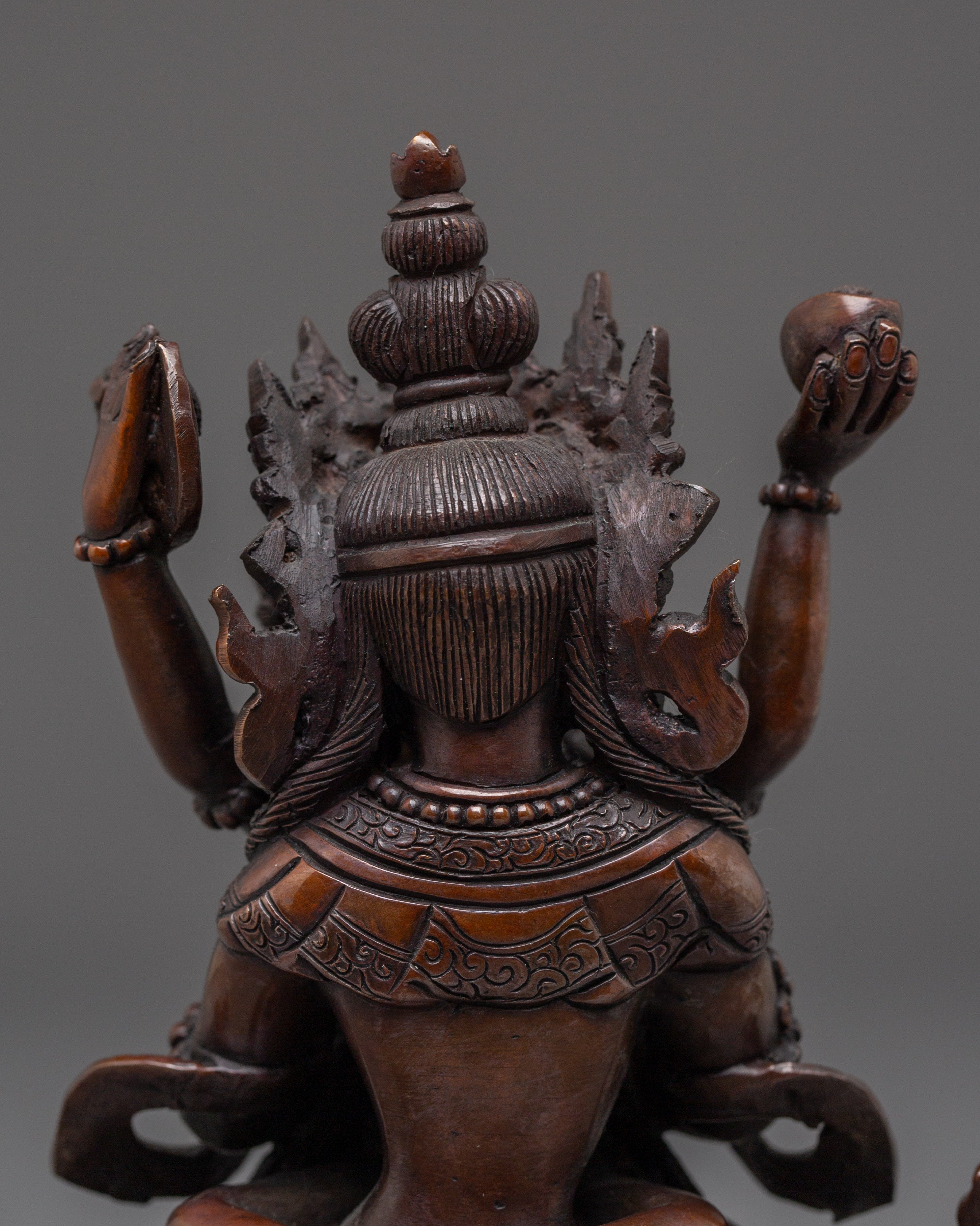 Vajradhara With Consort Oxidized Statue | Primordial Buddha Artwork