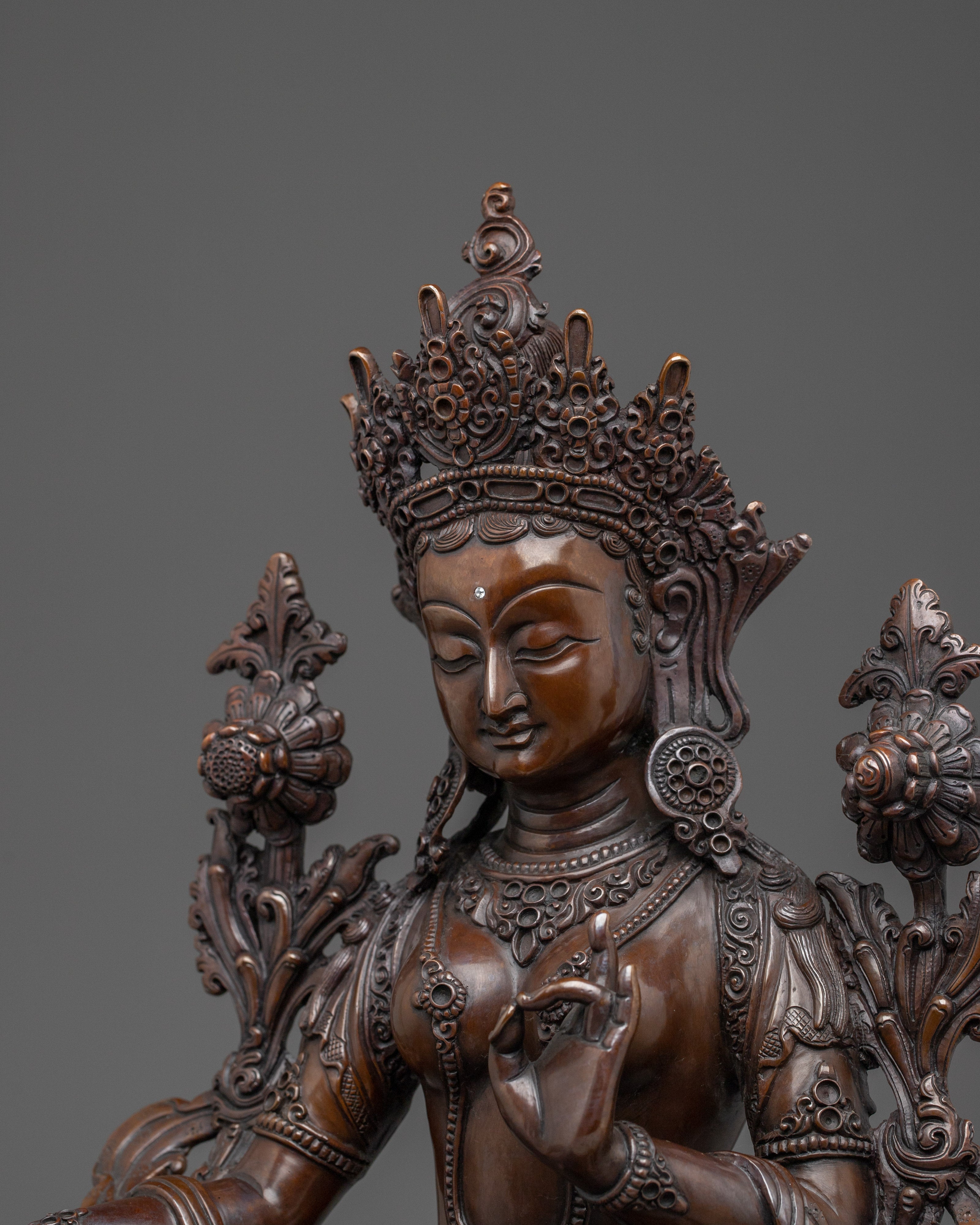 Tibetan Green Tara Artwork | Female Buddha