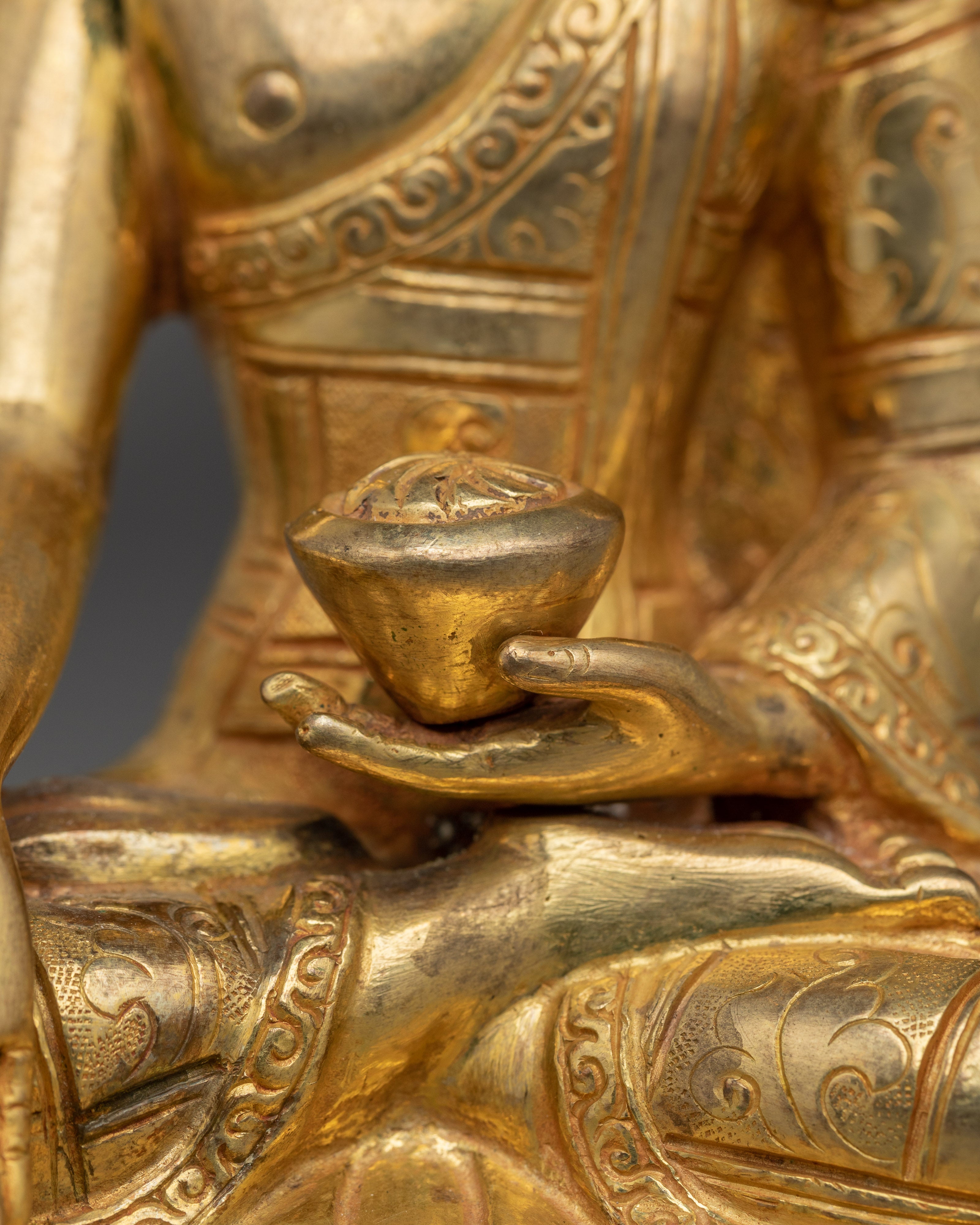 Golden Five Dhyani Buddha Statue Set | Five Enlightened Beings