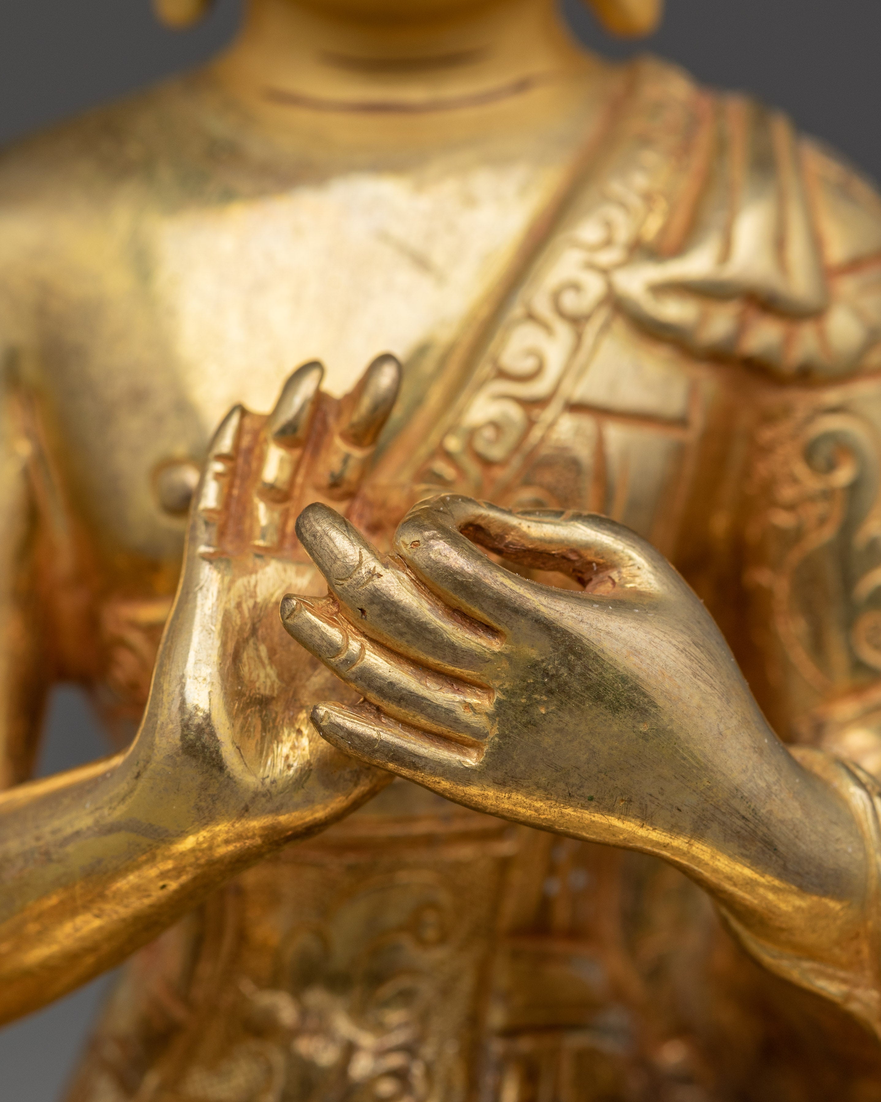 Golden Five Dhyani Buddha Statue Set | Five Enlightened Beings